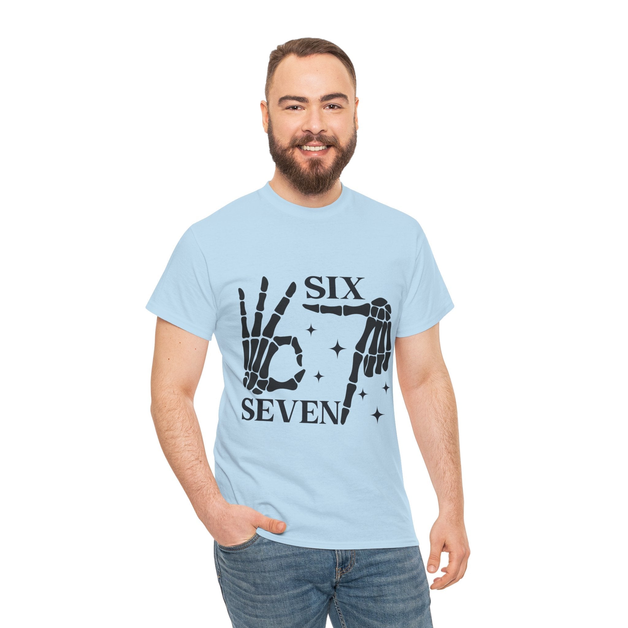 Skeleton Hands 6 - 7 Meme T- Shirt Printify