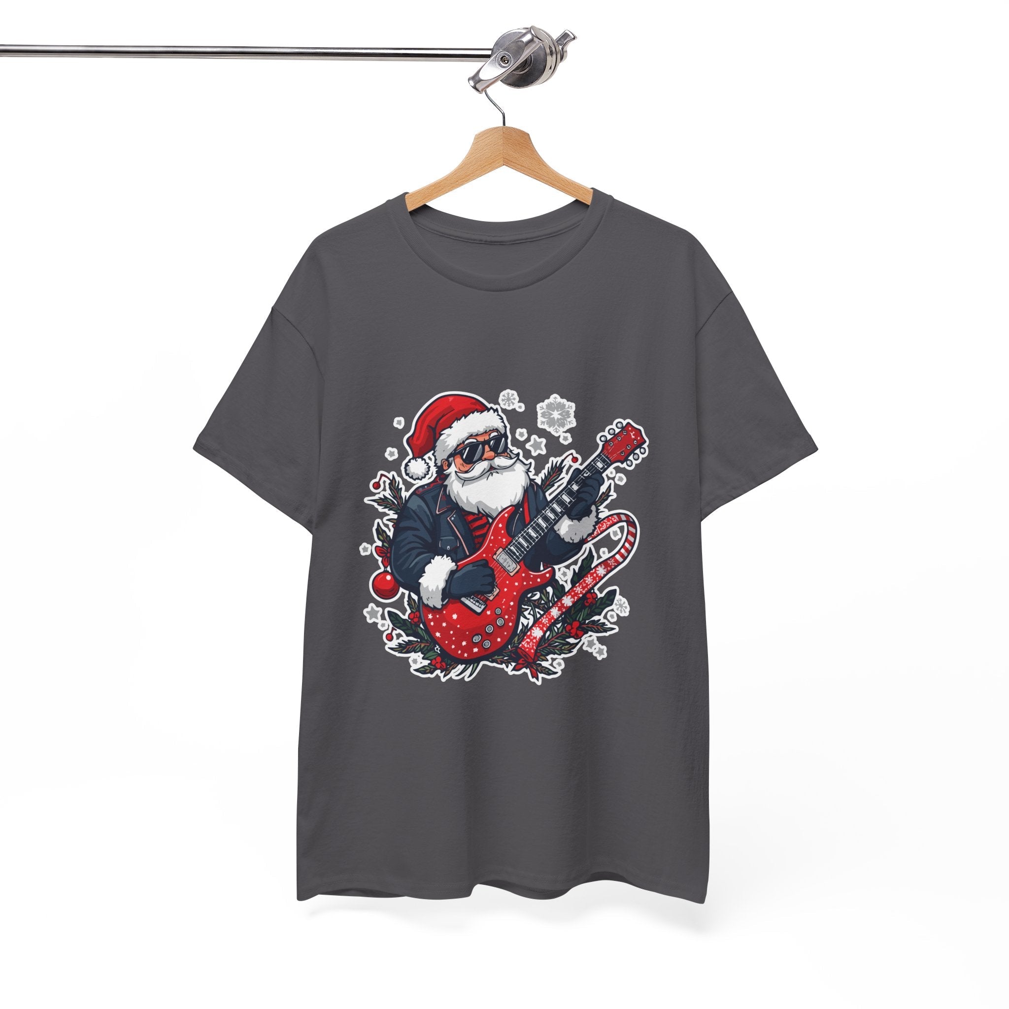 Rockin' Santa Music Graphic T-Shirt Printify
