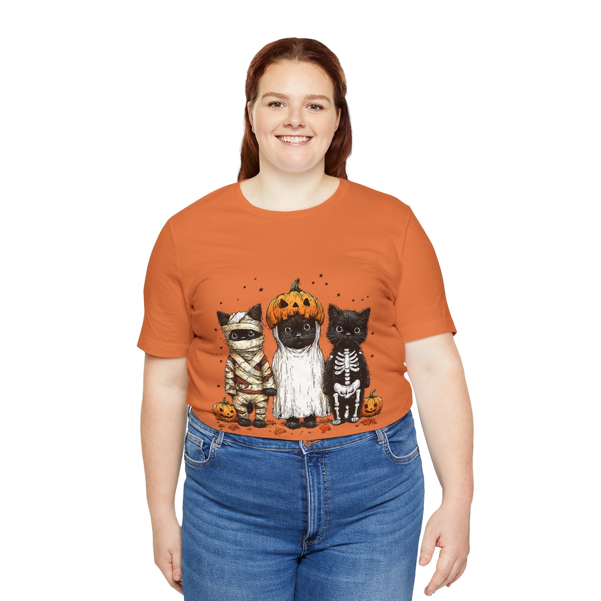 Halloween Spooky Cats Graphic T-Shirt Printify