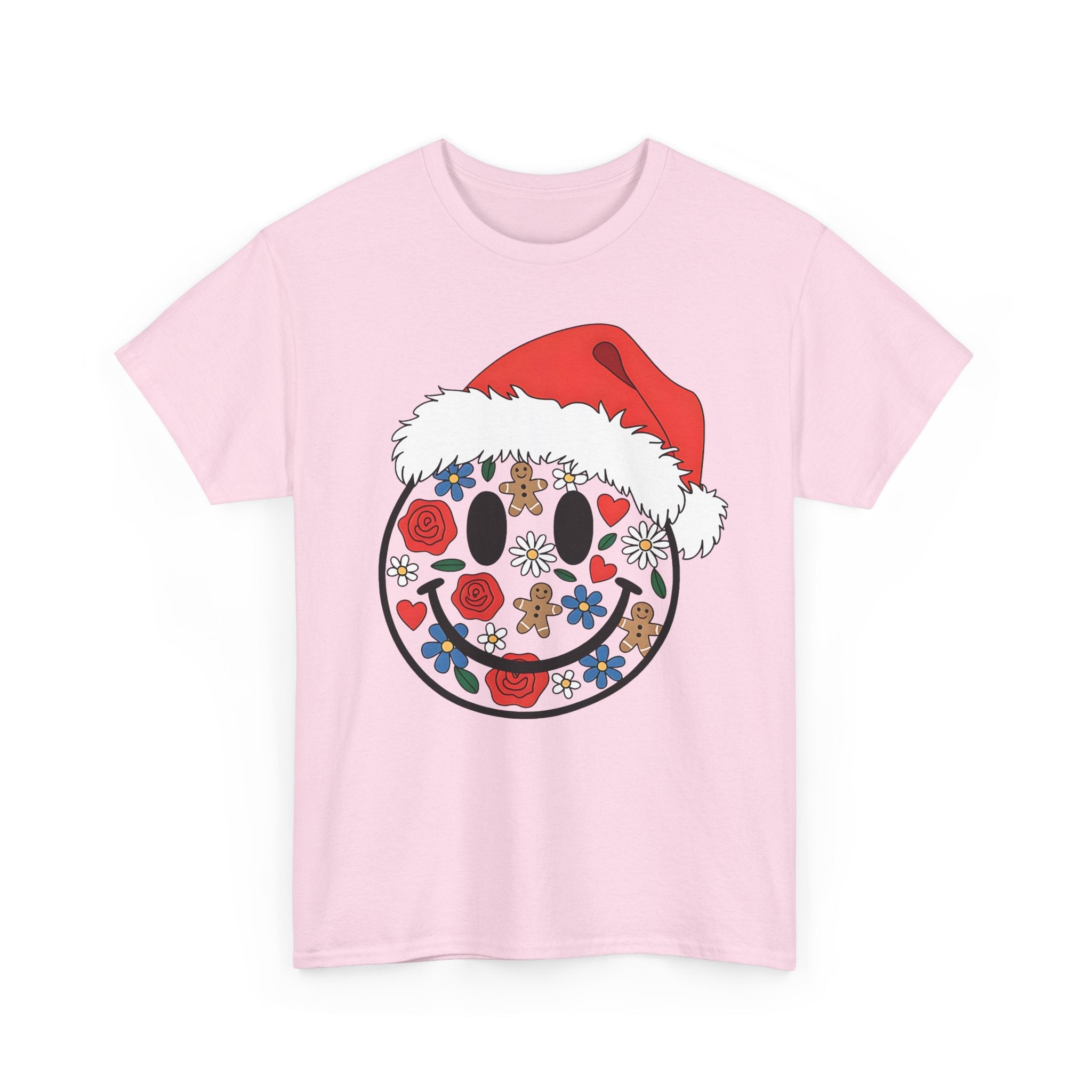 Retro Christmas Smiley Face T- Shirt Printify