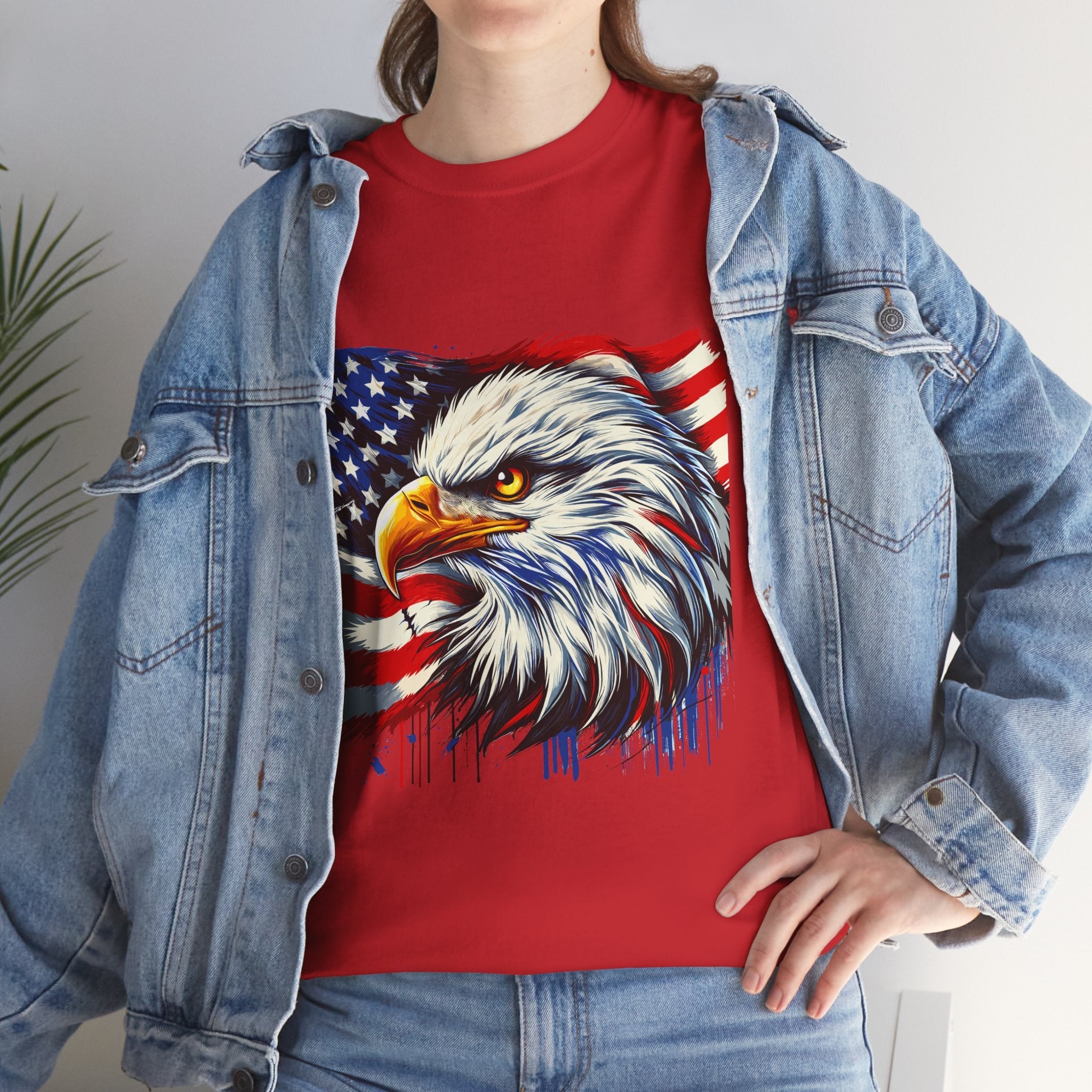 Bald Eagle American Flag T-Shirt Printify