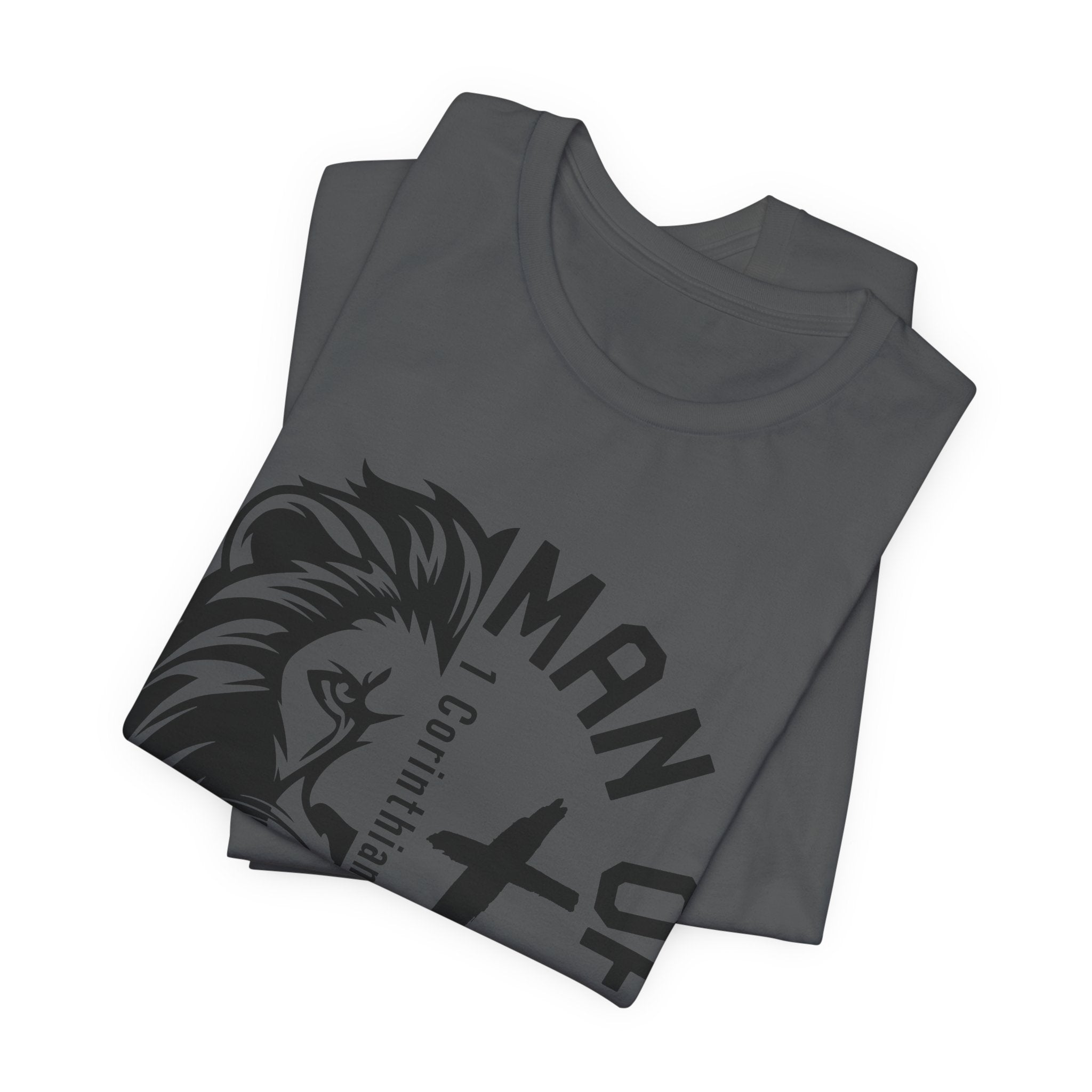 Man of Faith Lion Graphic T-Shirt Printify