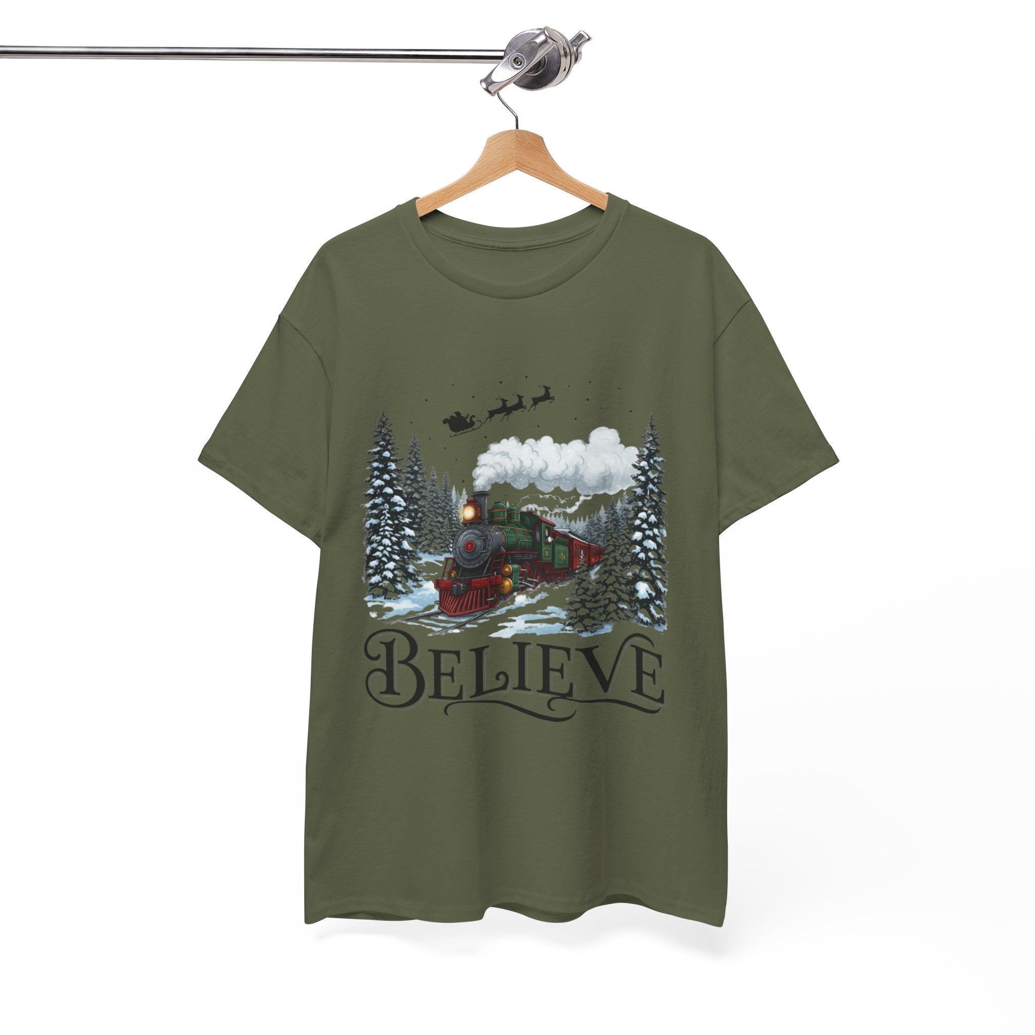 Christmas Train 'Believe' Unisex T- Shirt Printify