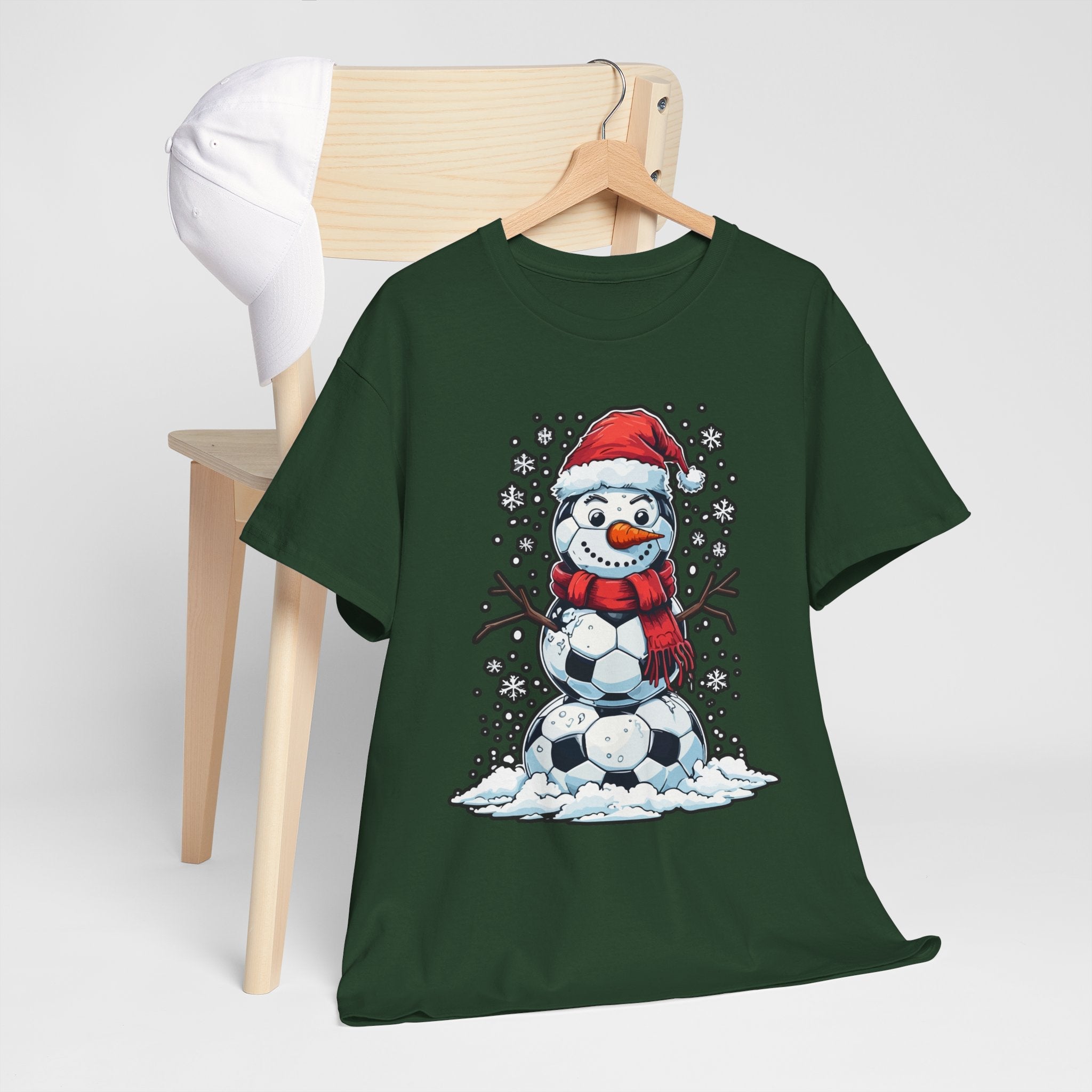 Christmas Snowman Soccer T-Shirt Printify
