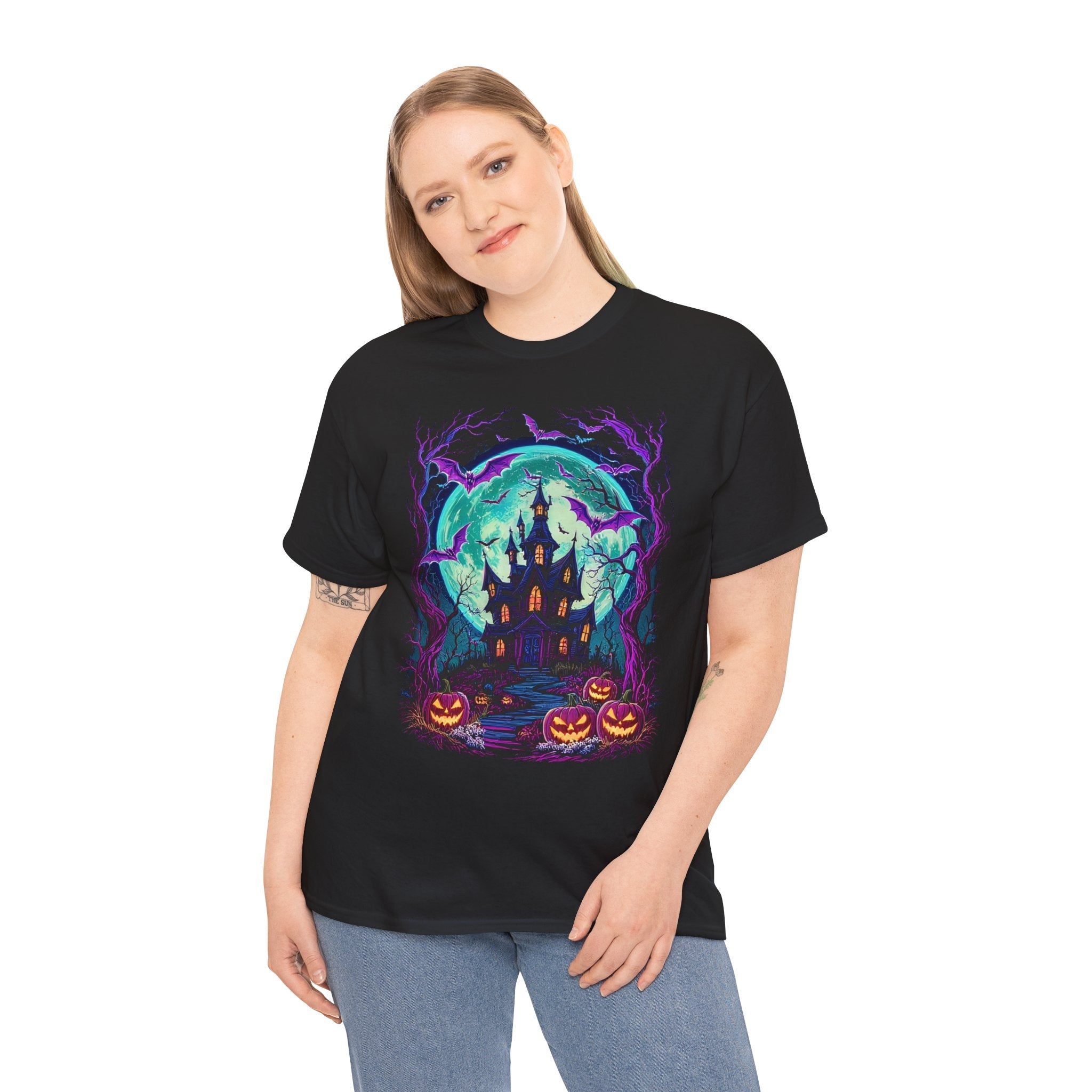 Halloween Haunted House T- Shirt Printify