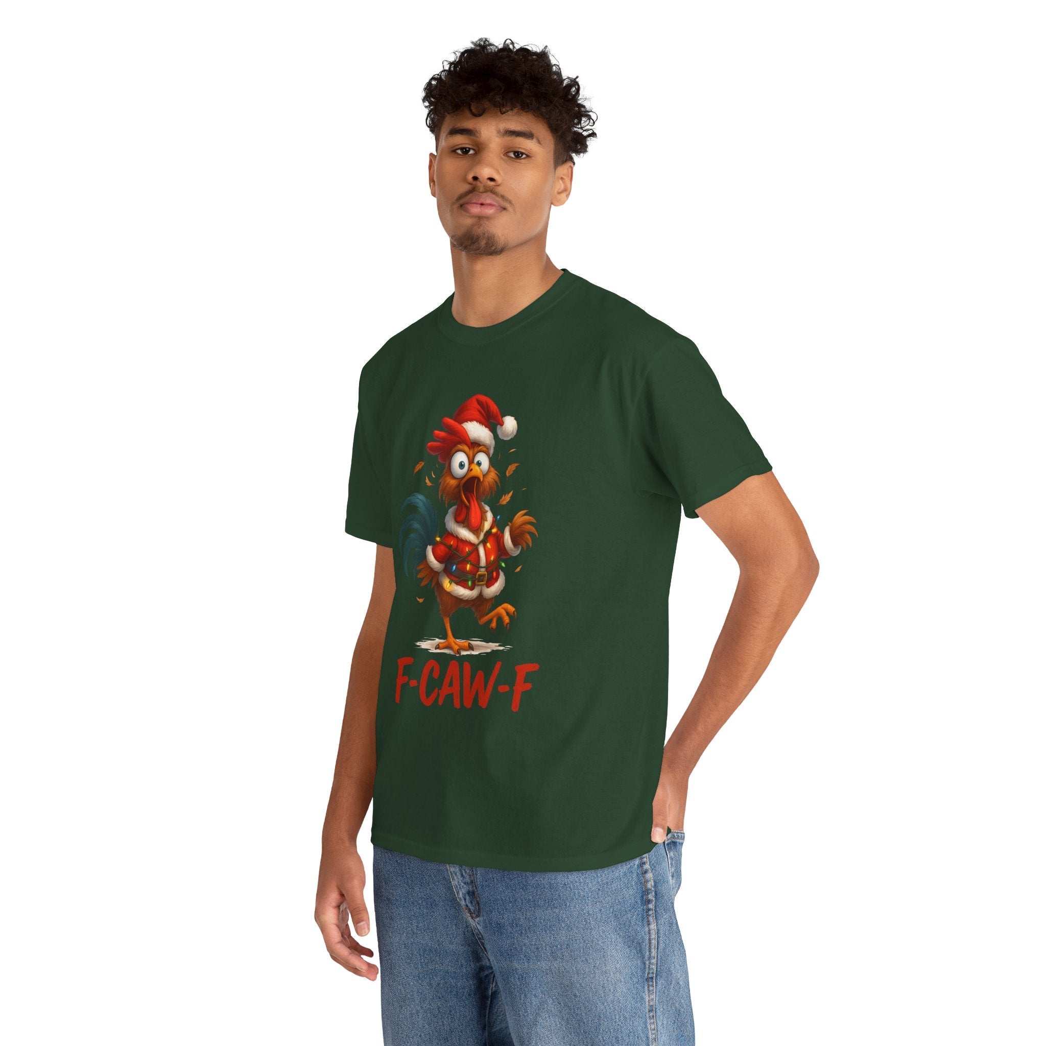 F-Caw-F Holiday Chicken Unisex T- Shirt Printify