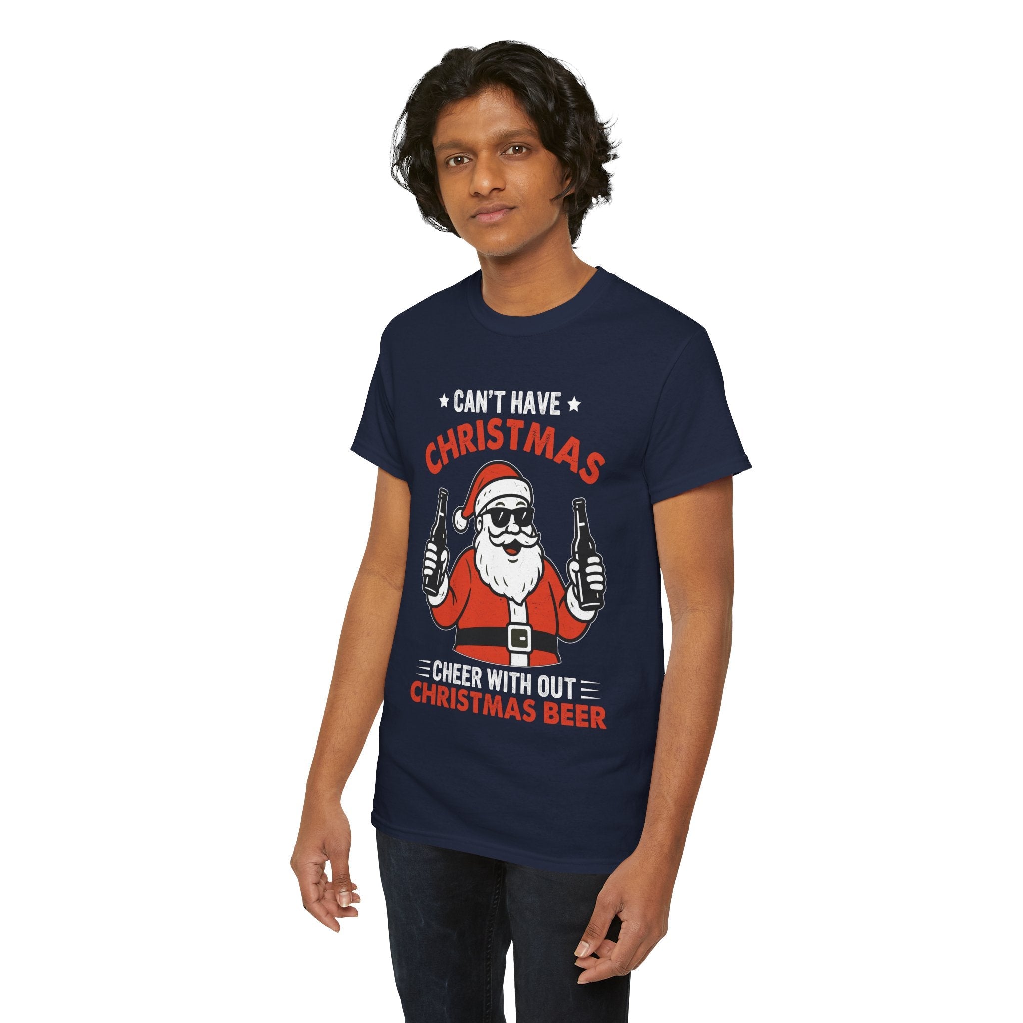 Santa Christmas Beer Graphic T- Shirt Printify