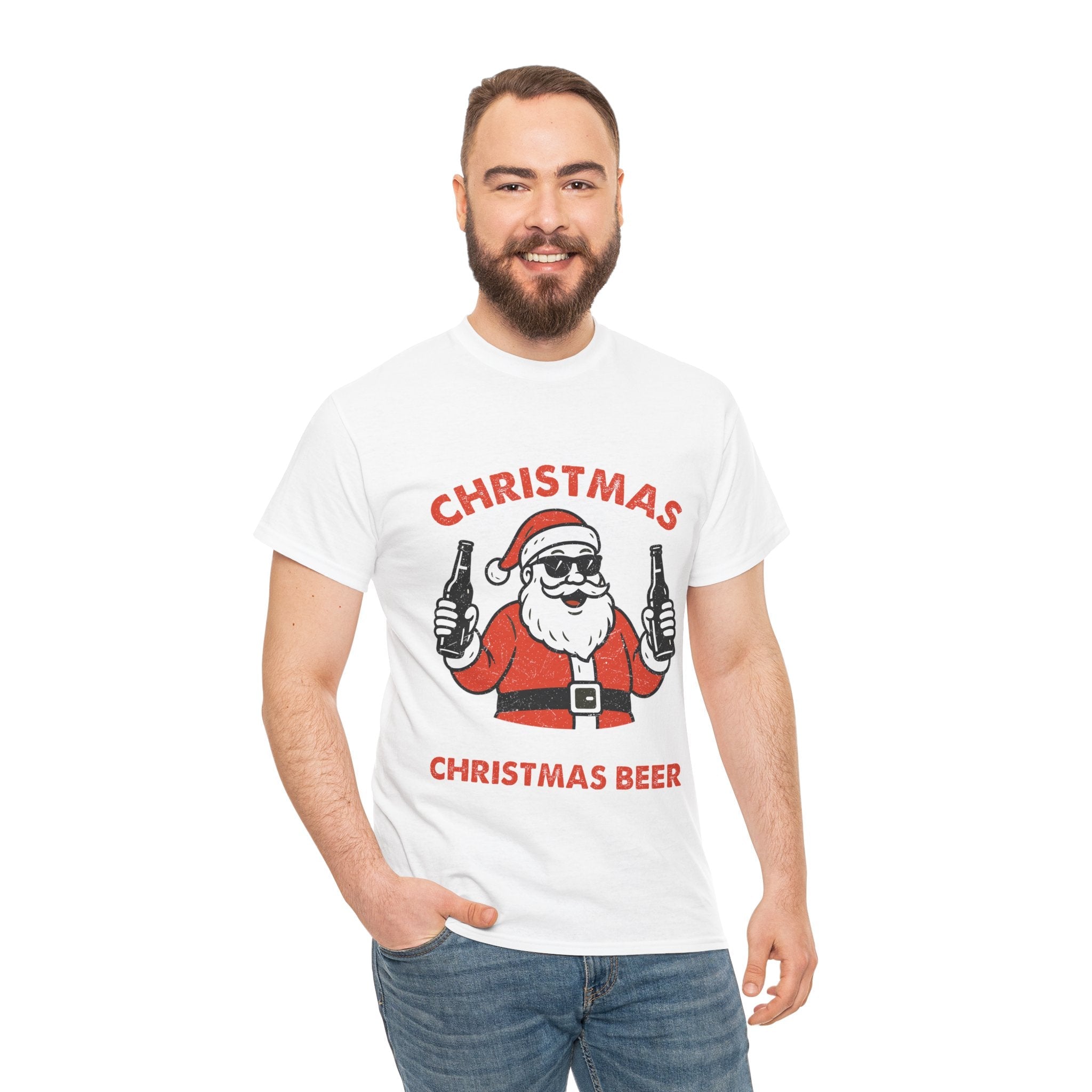 Santa Christmas Beer Graphic T- Shirt Printify