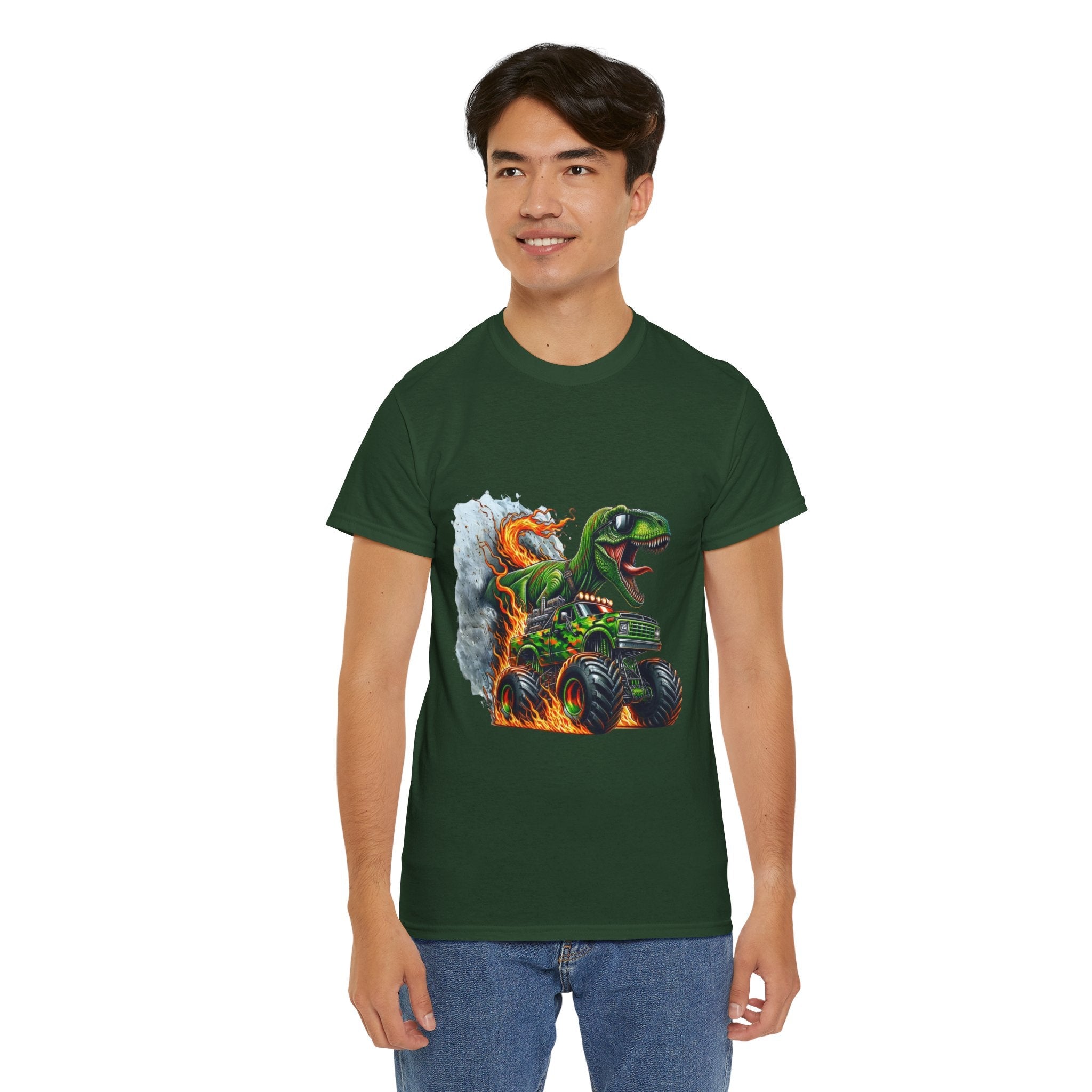 Kids' Dinosaur Monster Truck  Graphic T- Shirt Printify