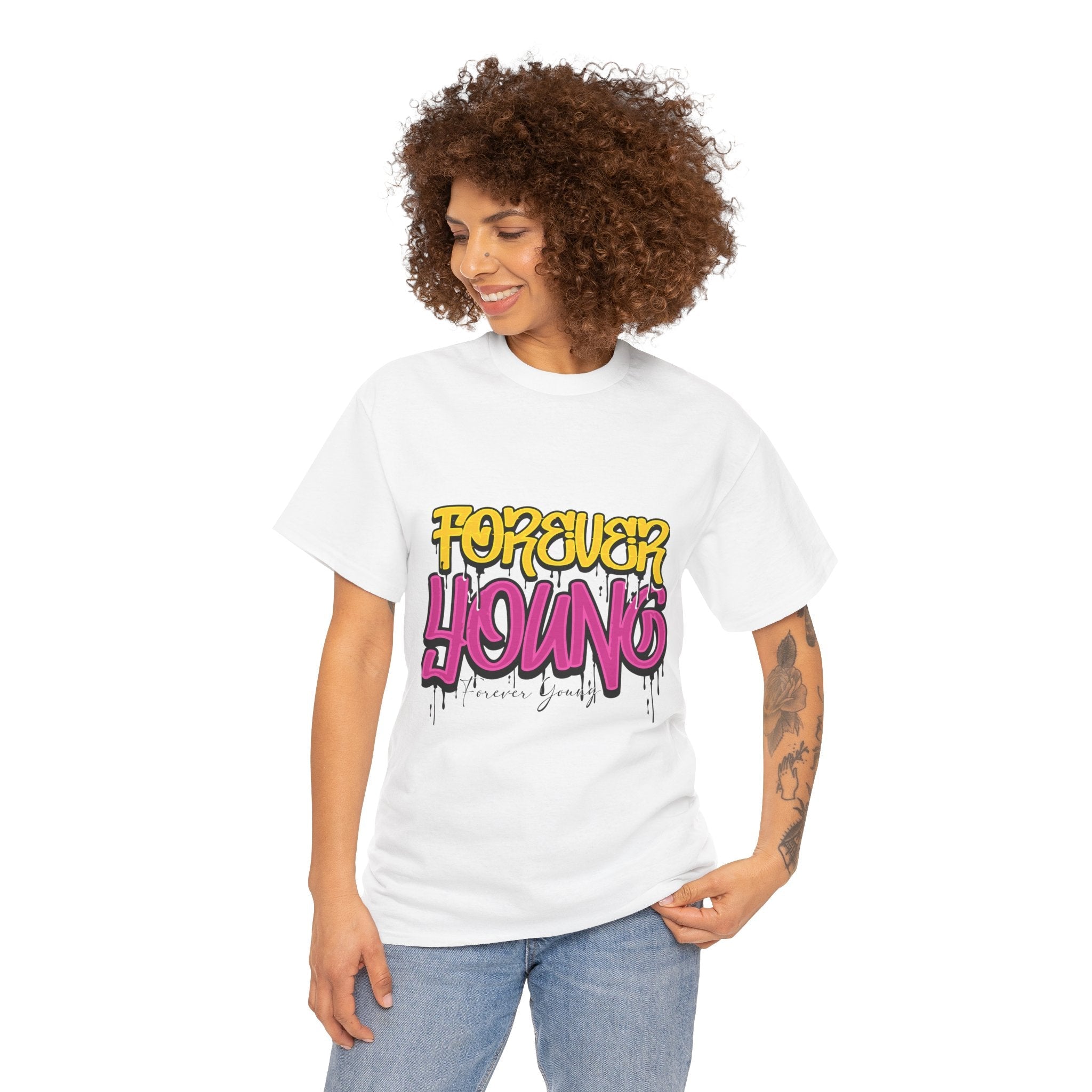 Forever Young Graffiti Graphic T- Shirt Printify