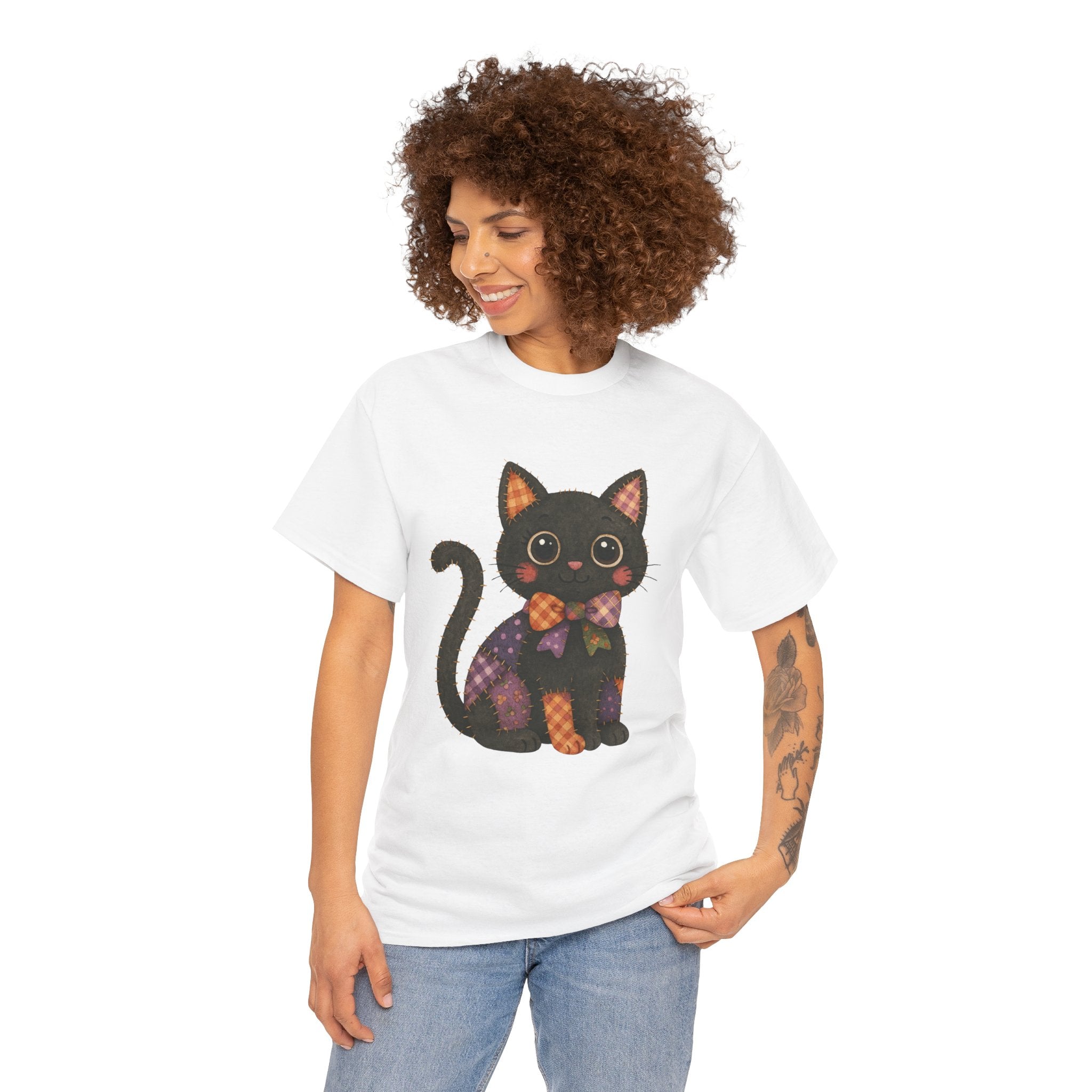 Cute Black Cat Halloween T- Shirt Printify