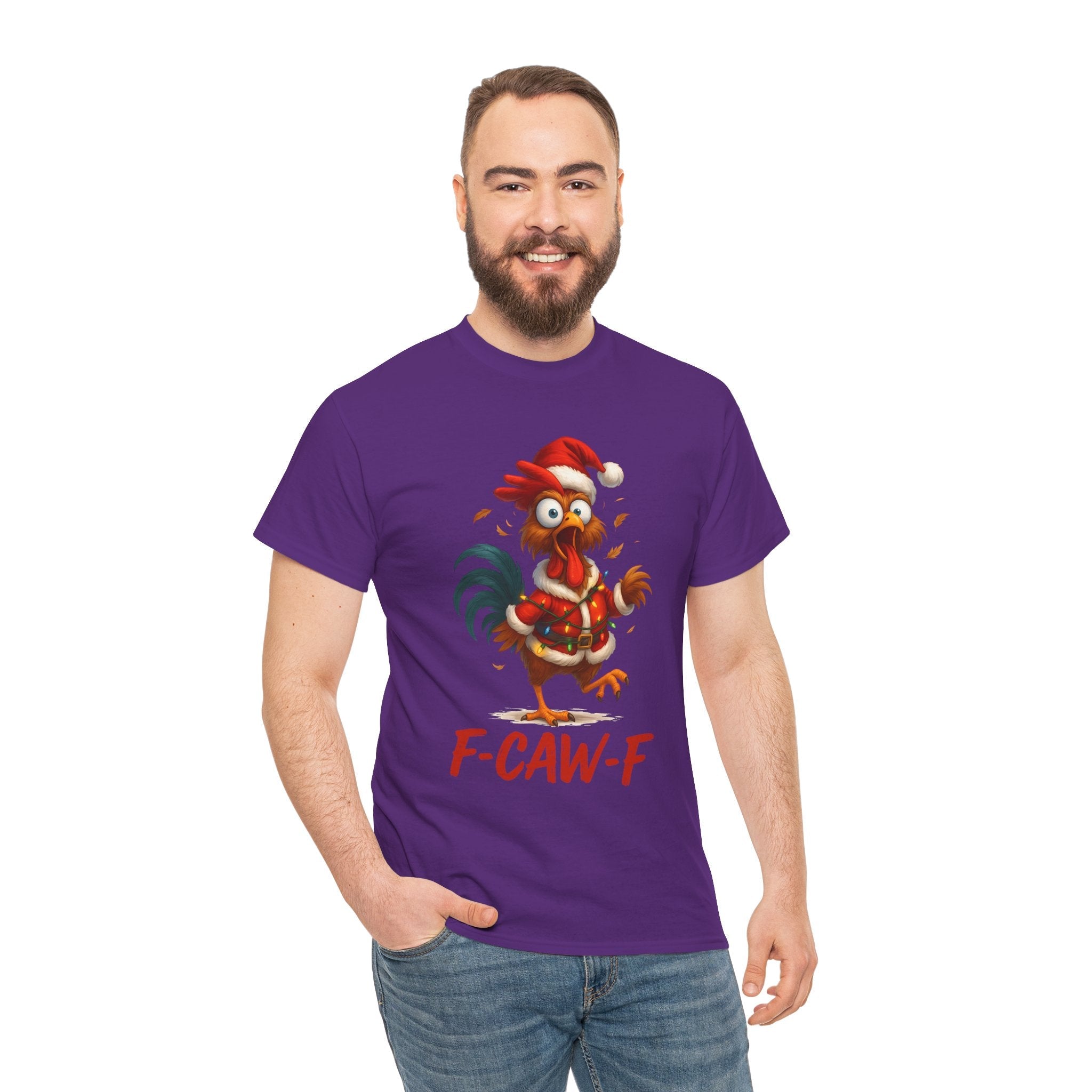 F-Caw-F Holiday Chicken Unisex T- Shirt Printify