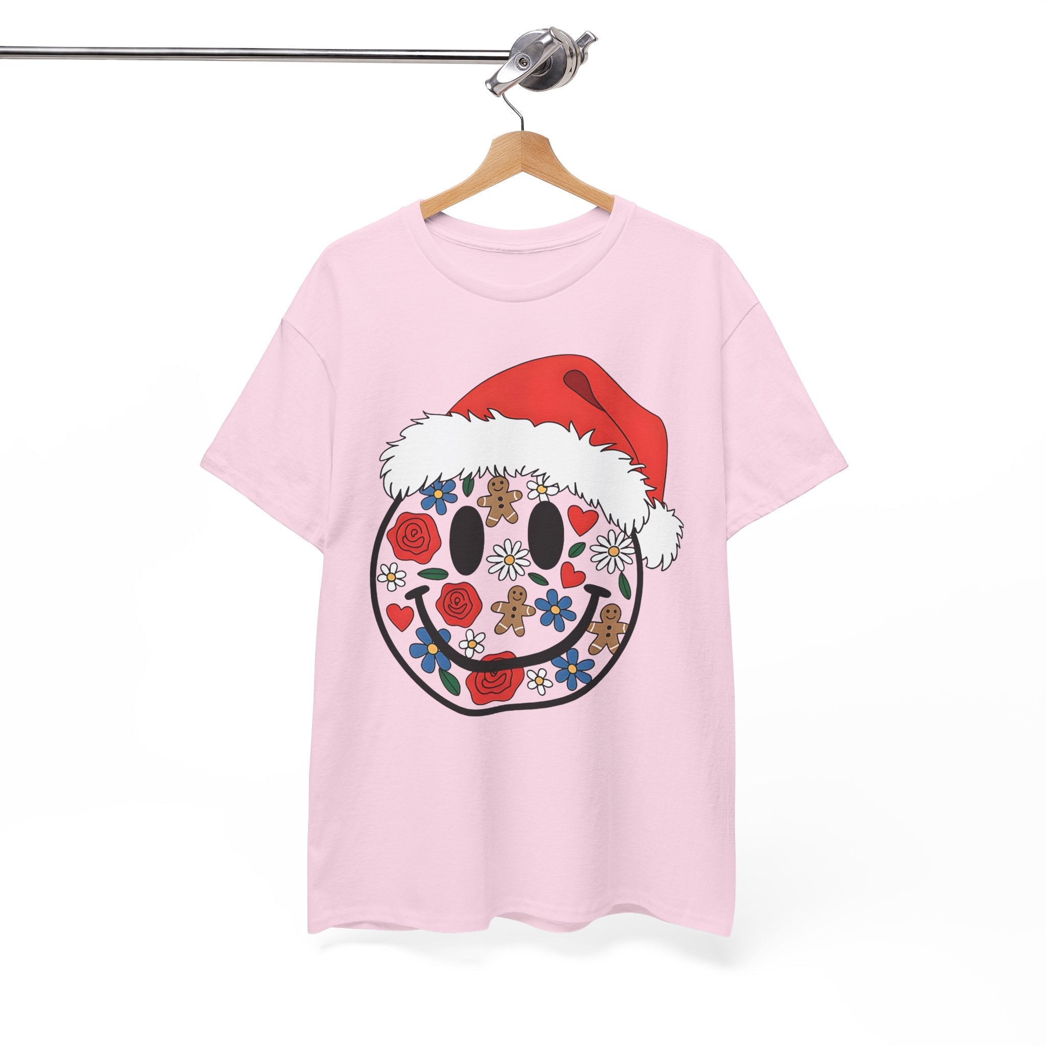 Retro Christmas Smiley Face T- Shirt Printify