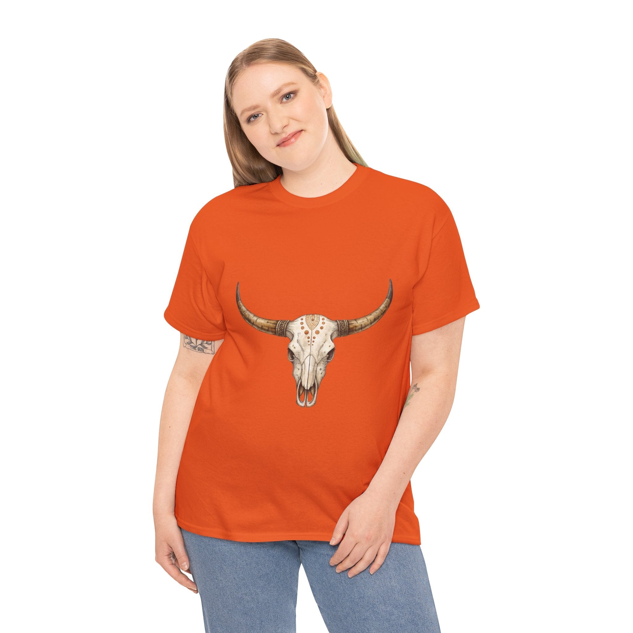 Bull Skull Western Graphic T-Shirt Printify
