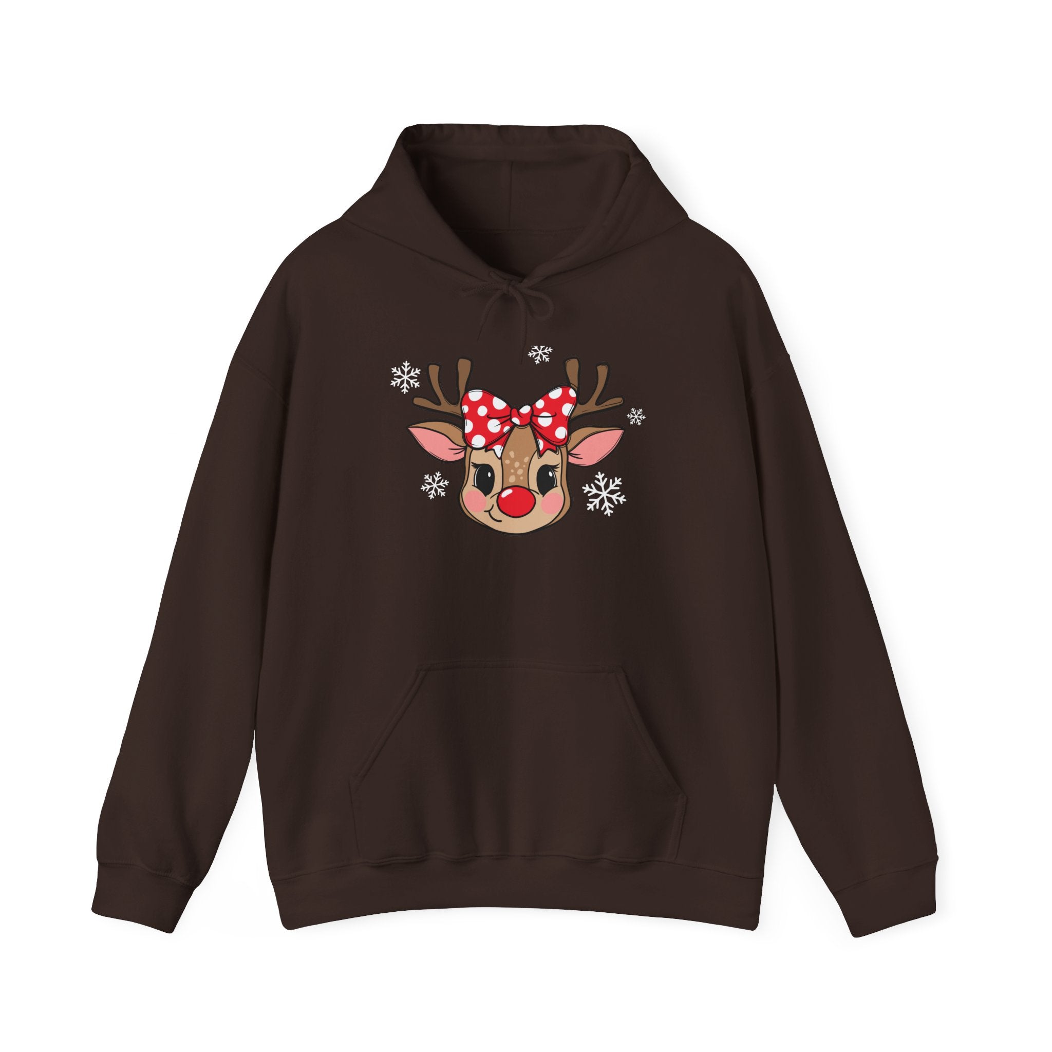 Cute Reindeer Face Hoodie Printify