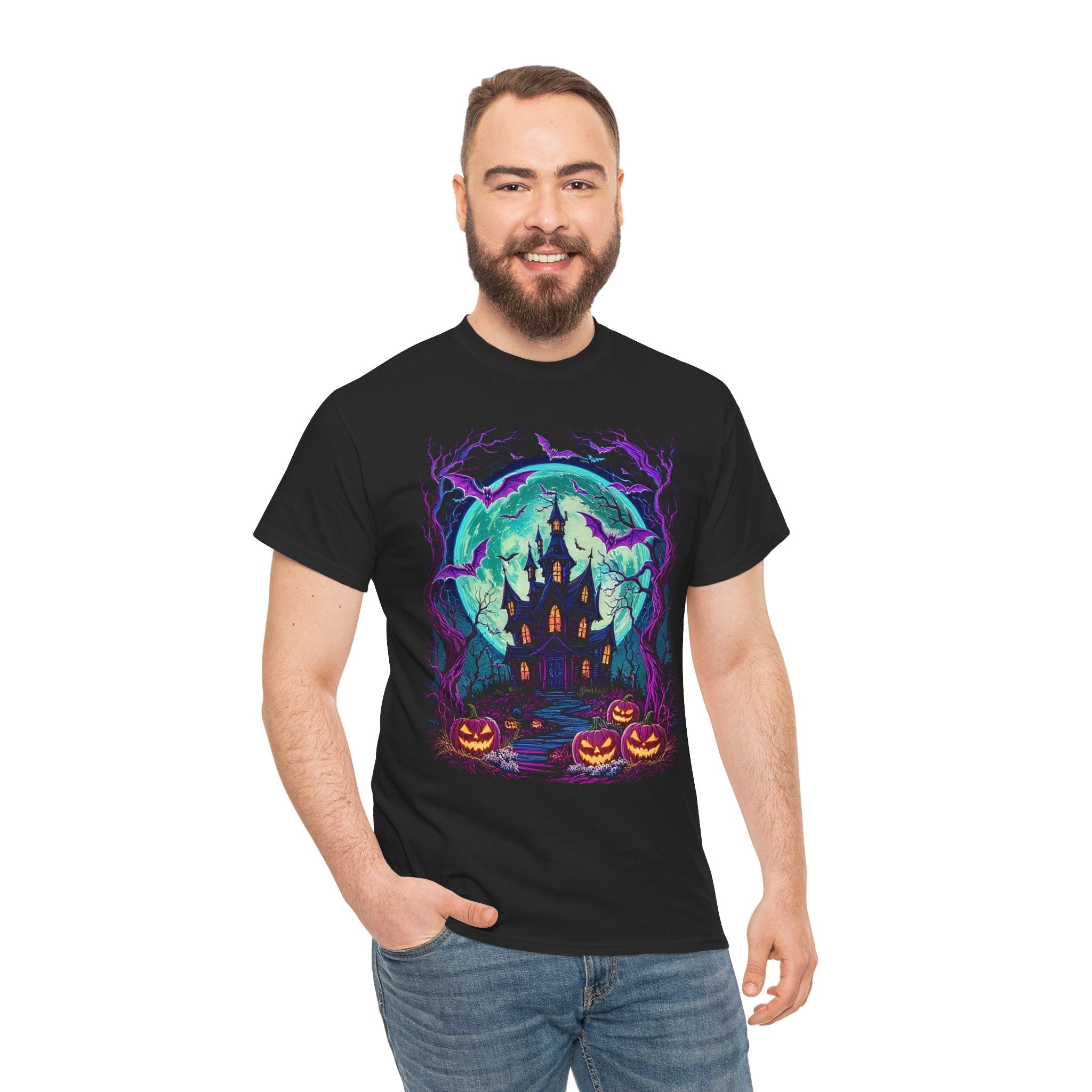 Halloween Haunted House T- Shirt Printify
