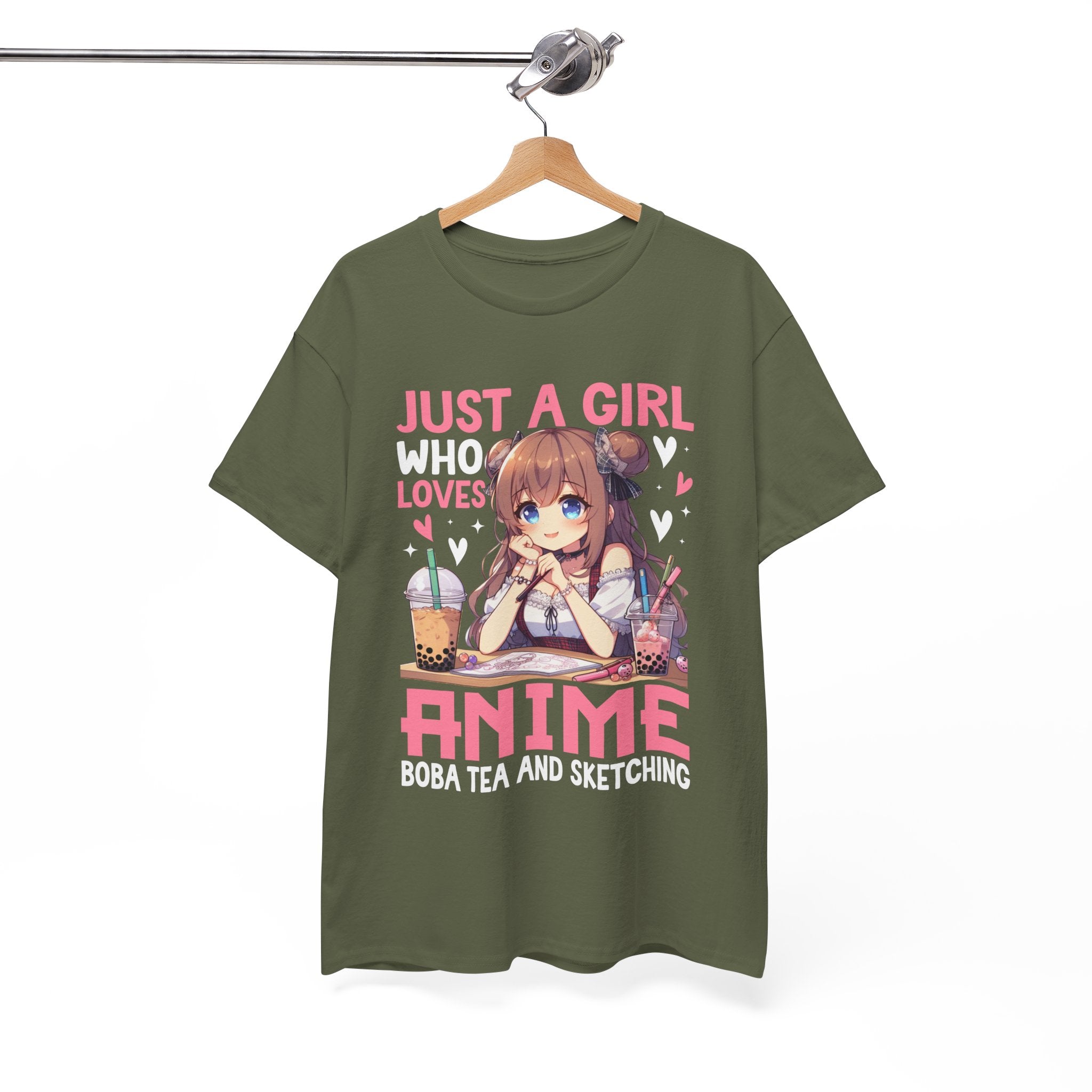 Anime Graphic T- Shirt , Just a Girl Loves Anime Printify