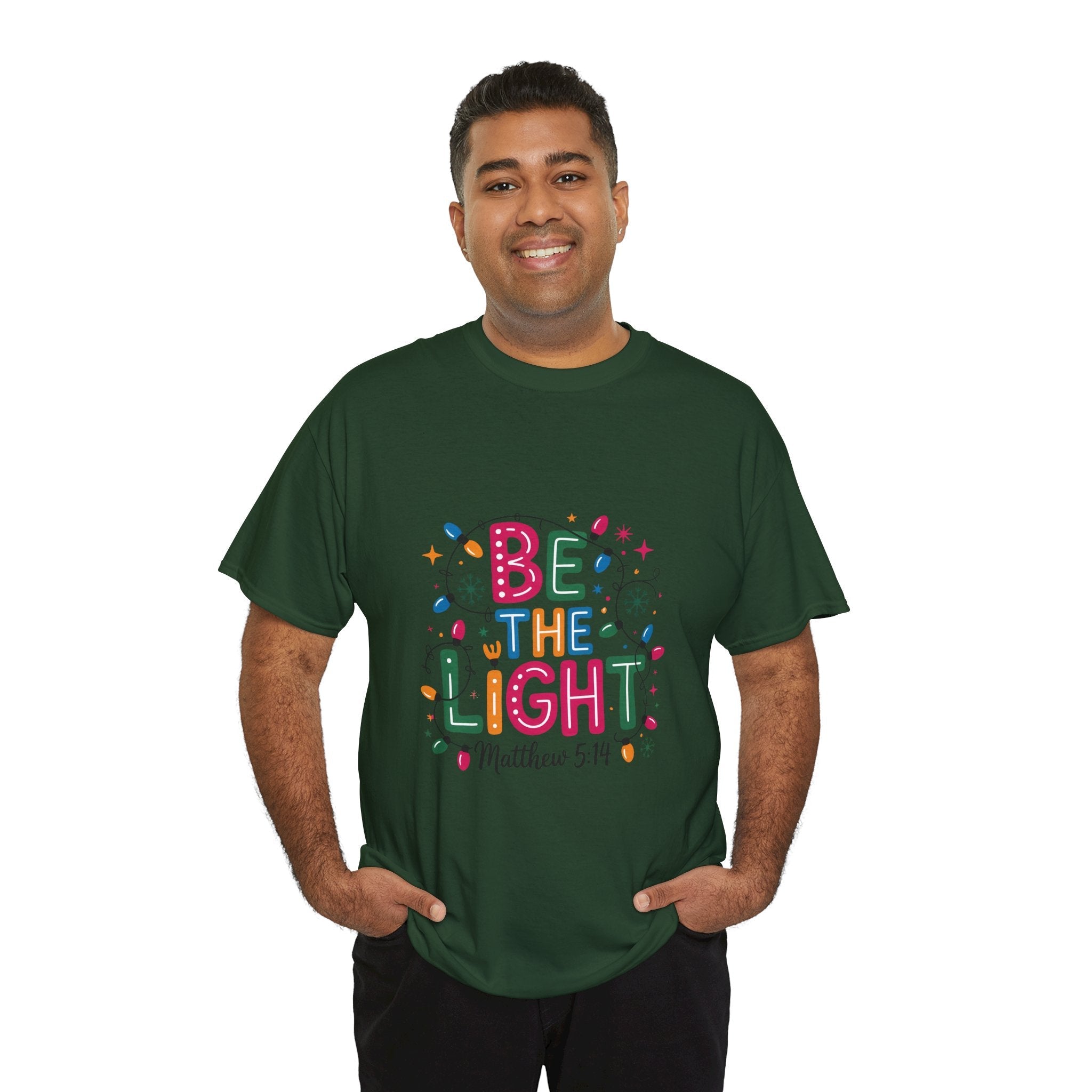 'Be the Light' Christmas T-Shirt Printify