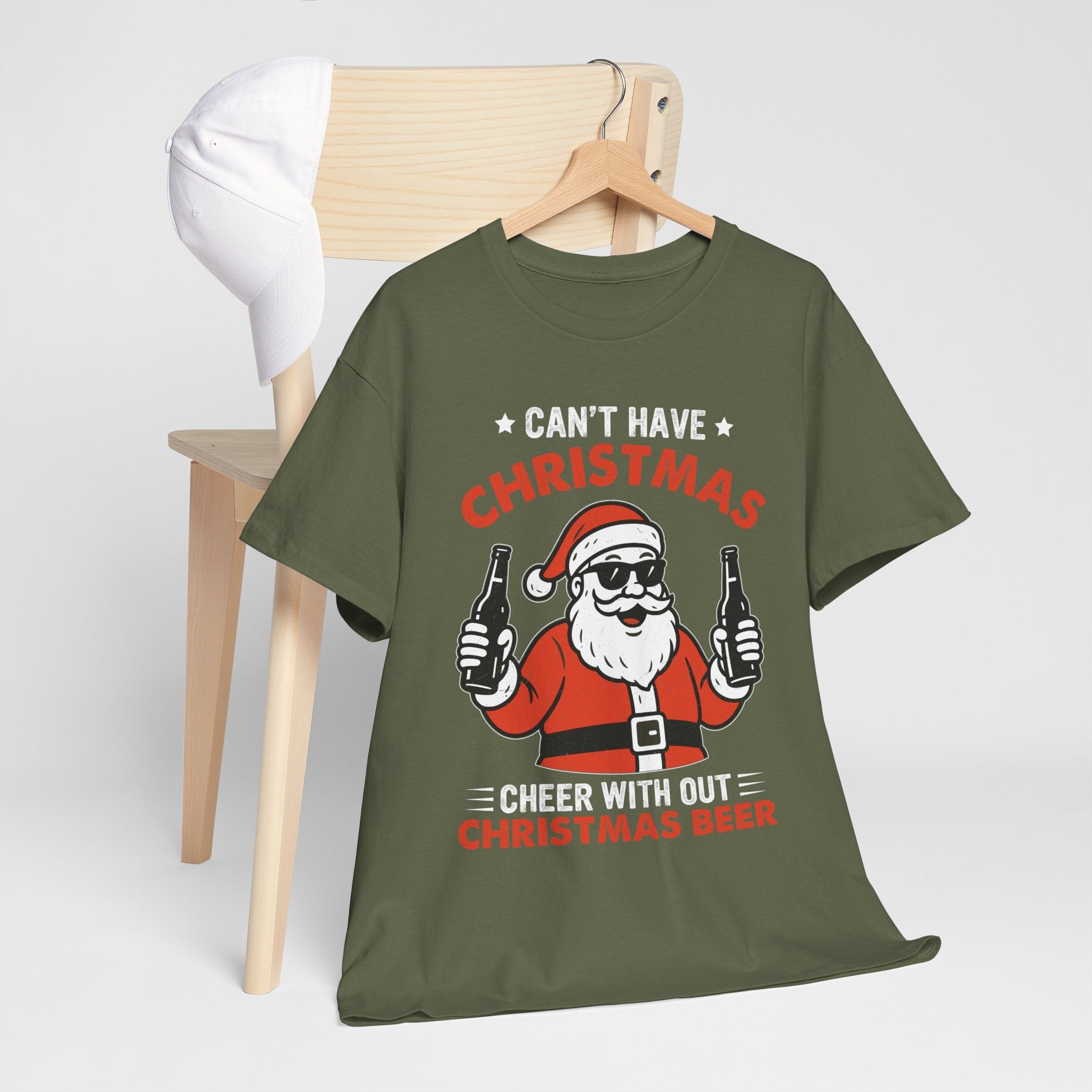 Santa Christmas Beer Graphic T- Shirt Printify