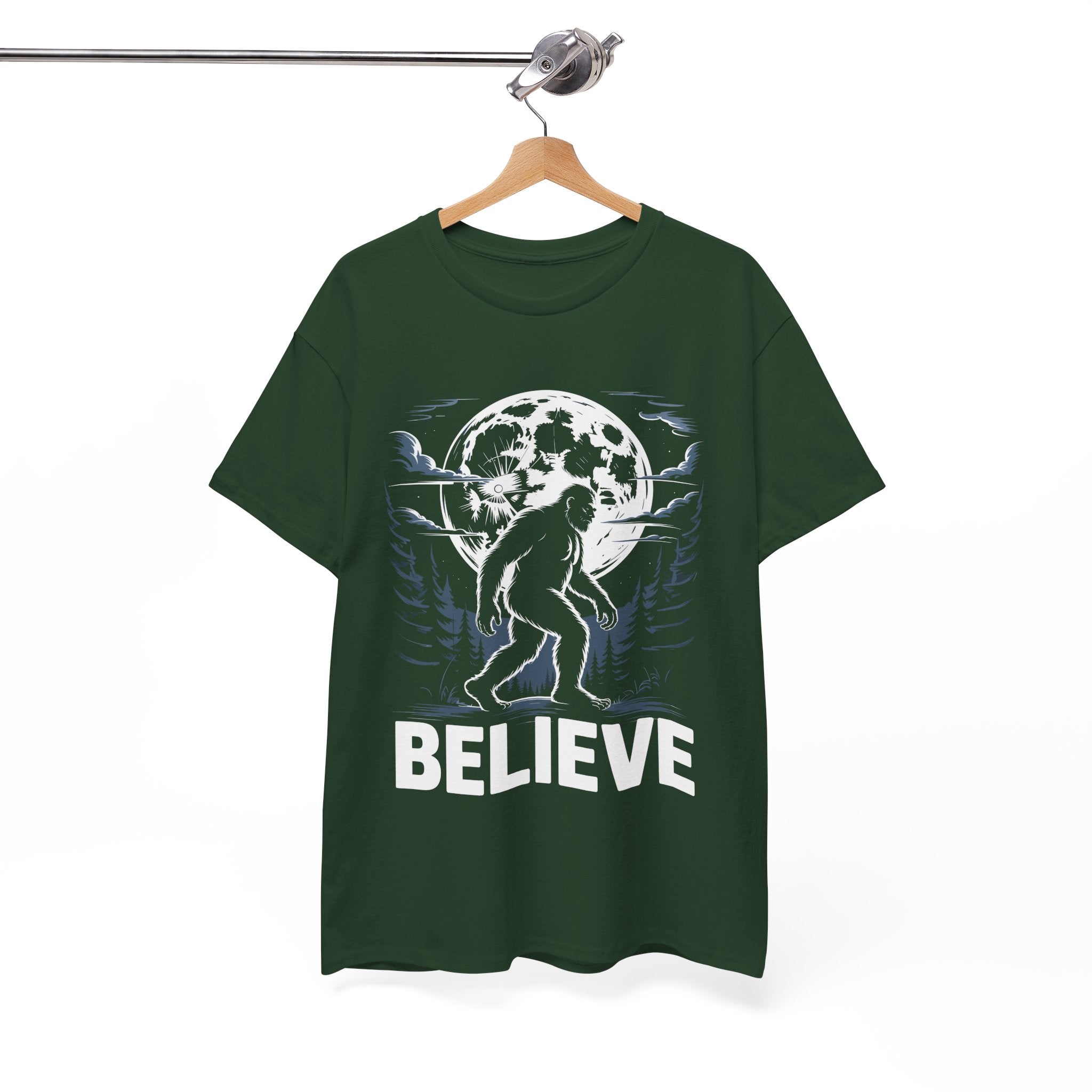 Moonlit Believer Bigfoot Lover T- Shirt Printify