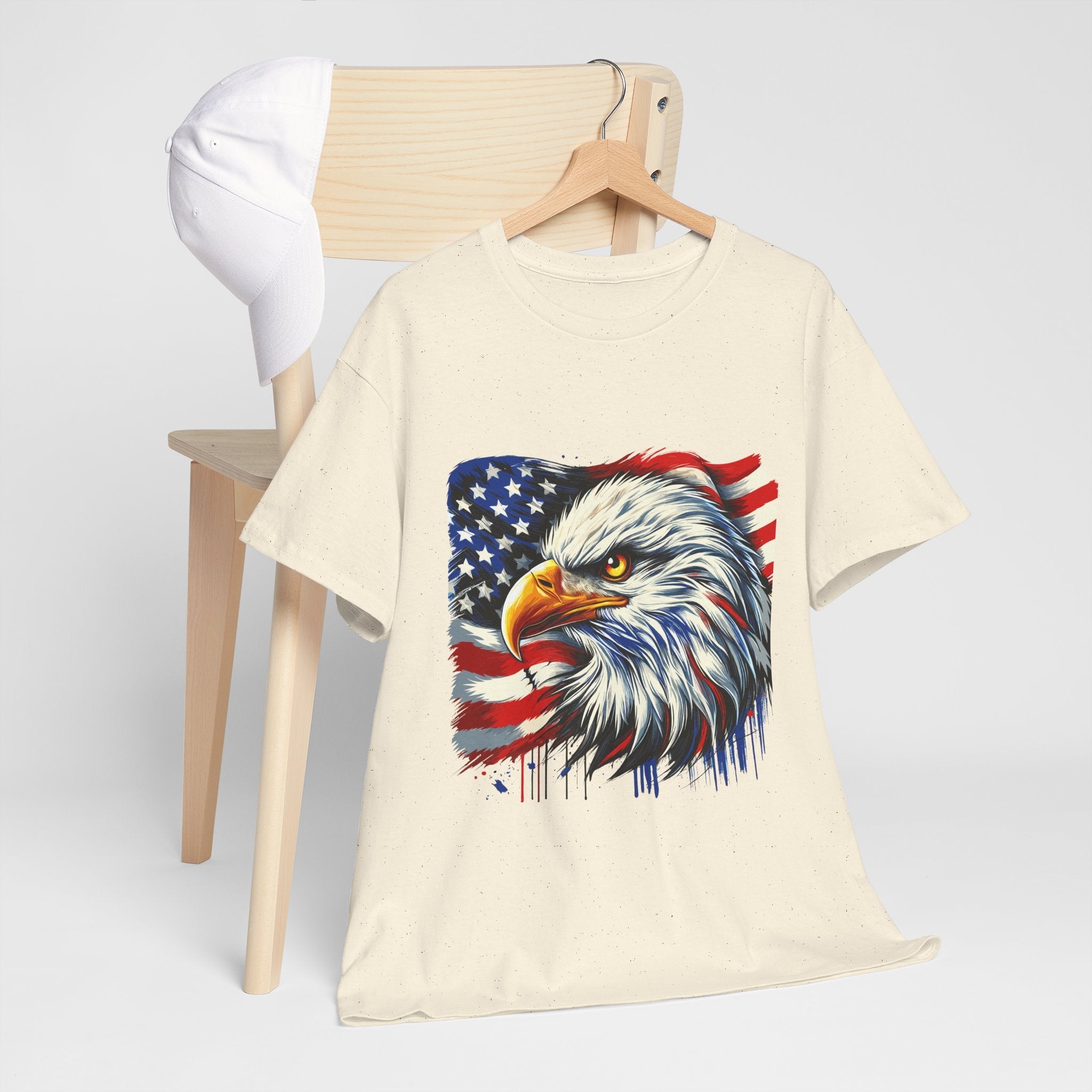 Bald Eagle American Flag T-Shirt Printify