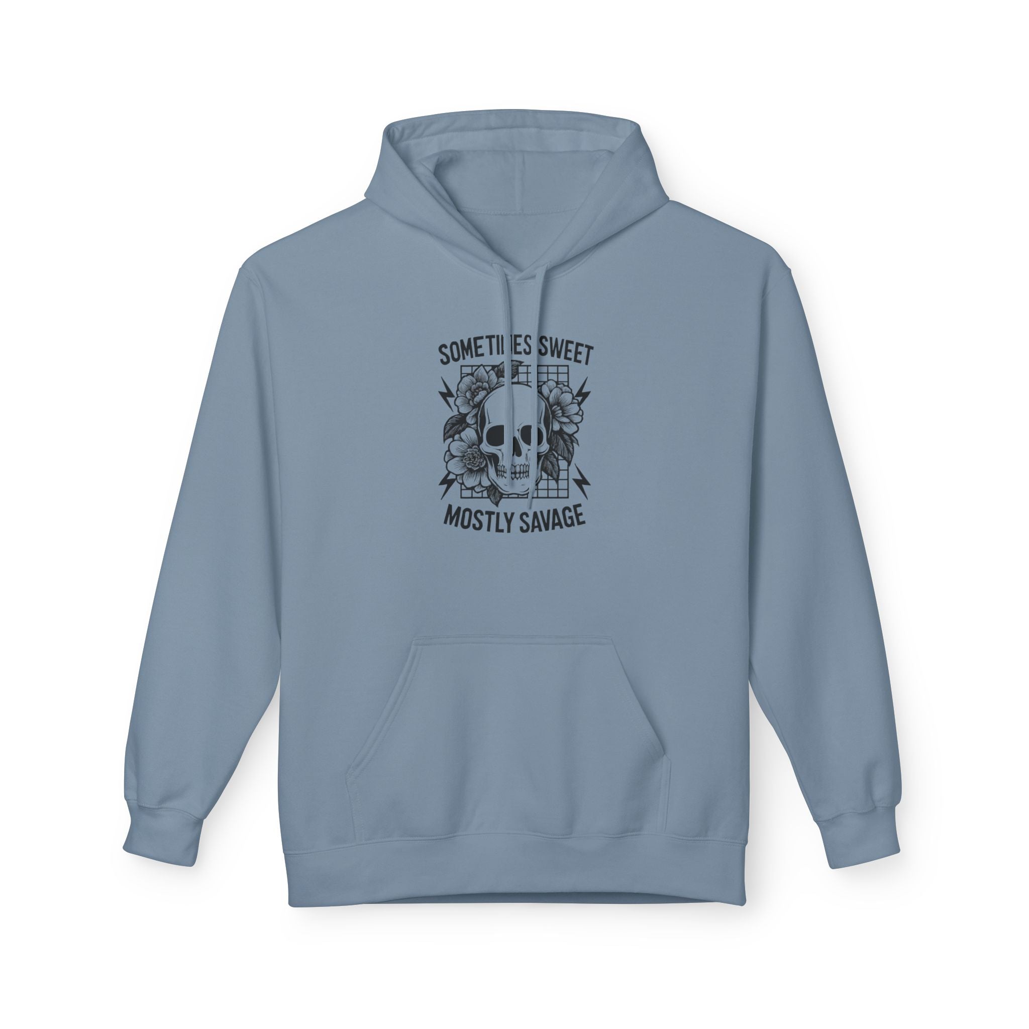 Skull Floral 'Sometimes Sweet Mostly Savage' Hoodie Printify