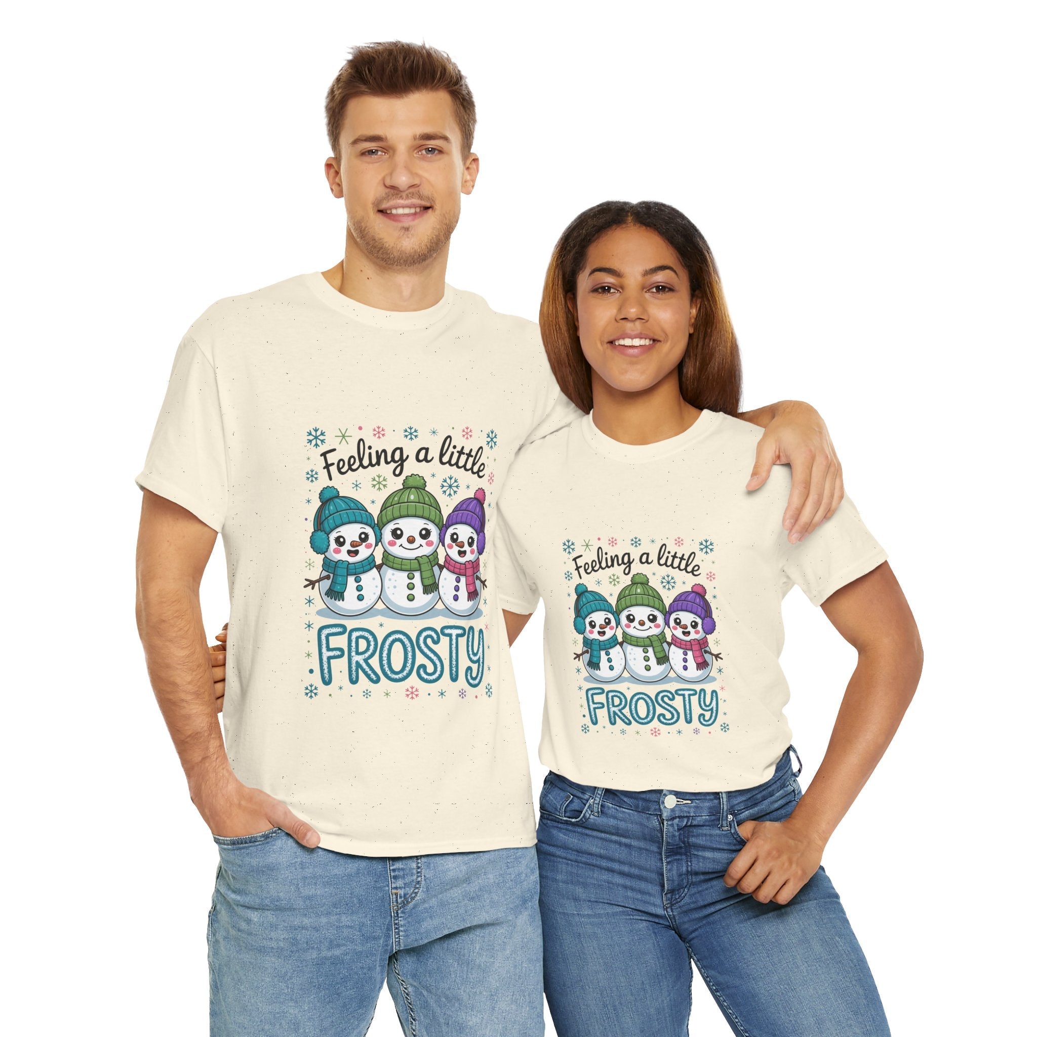 Frosty Friends Graphic Winter T- Shirt Printify