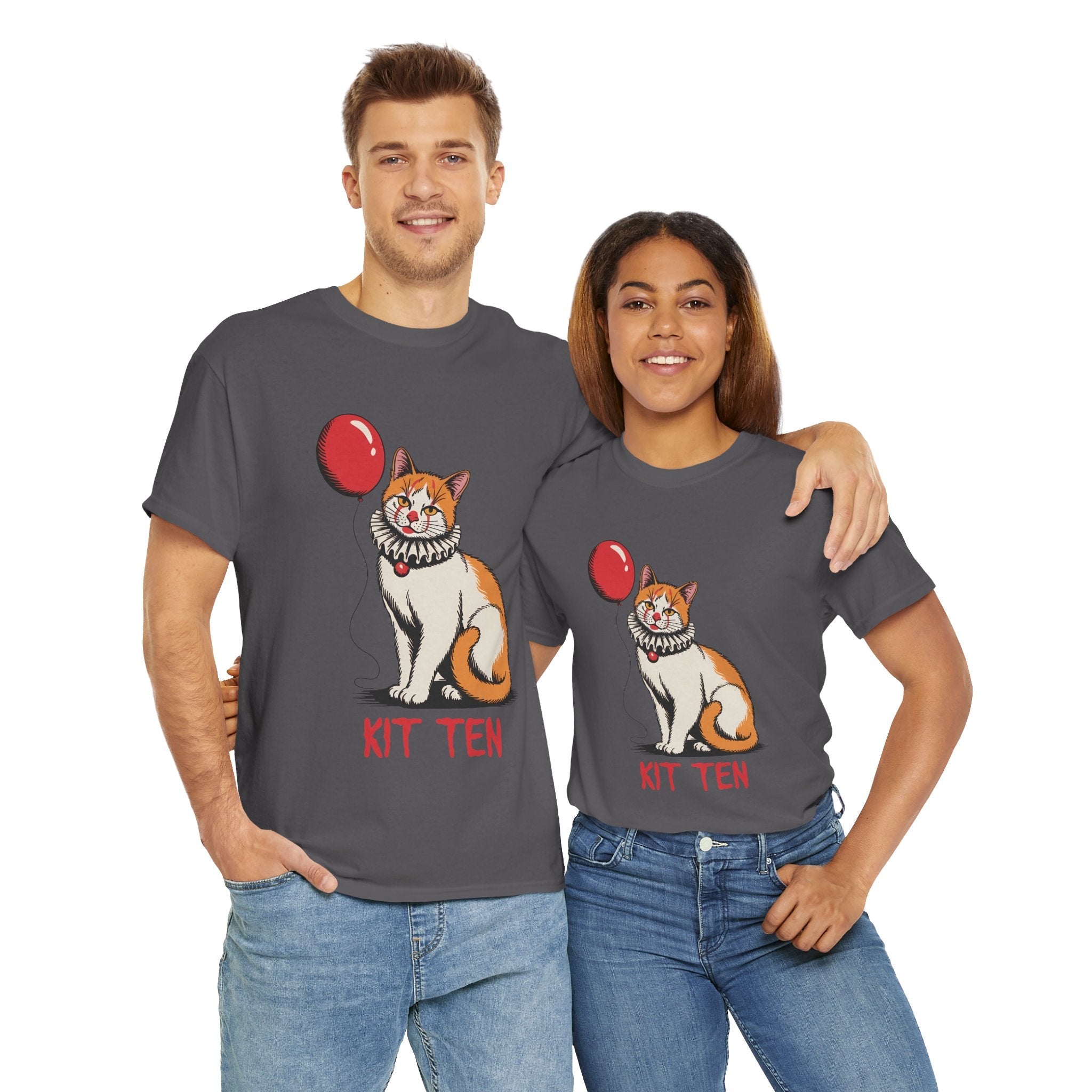 Cute Cat Balloon Graphic T-Shirt Printify