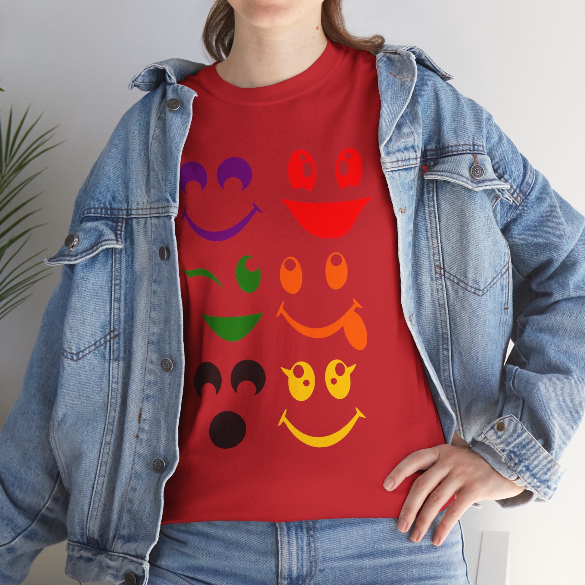 Colorful Smiley Face Unisex T- Shirt Printify