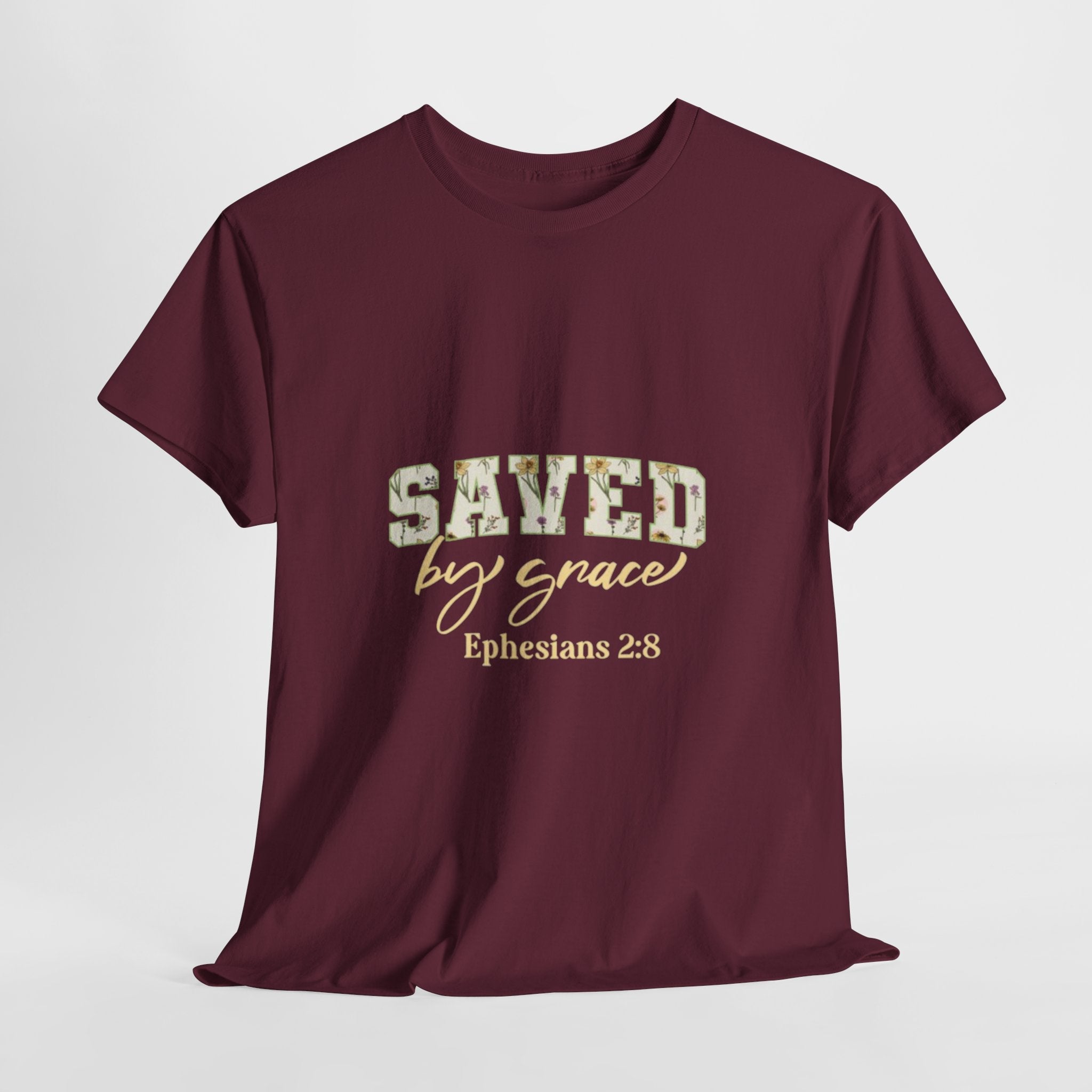 Christian Graphic  T-Shirt-  Saved by Grace Printify