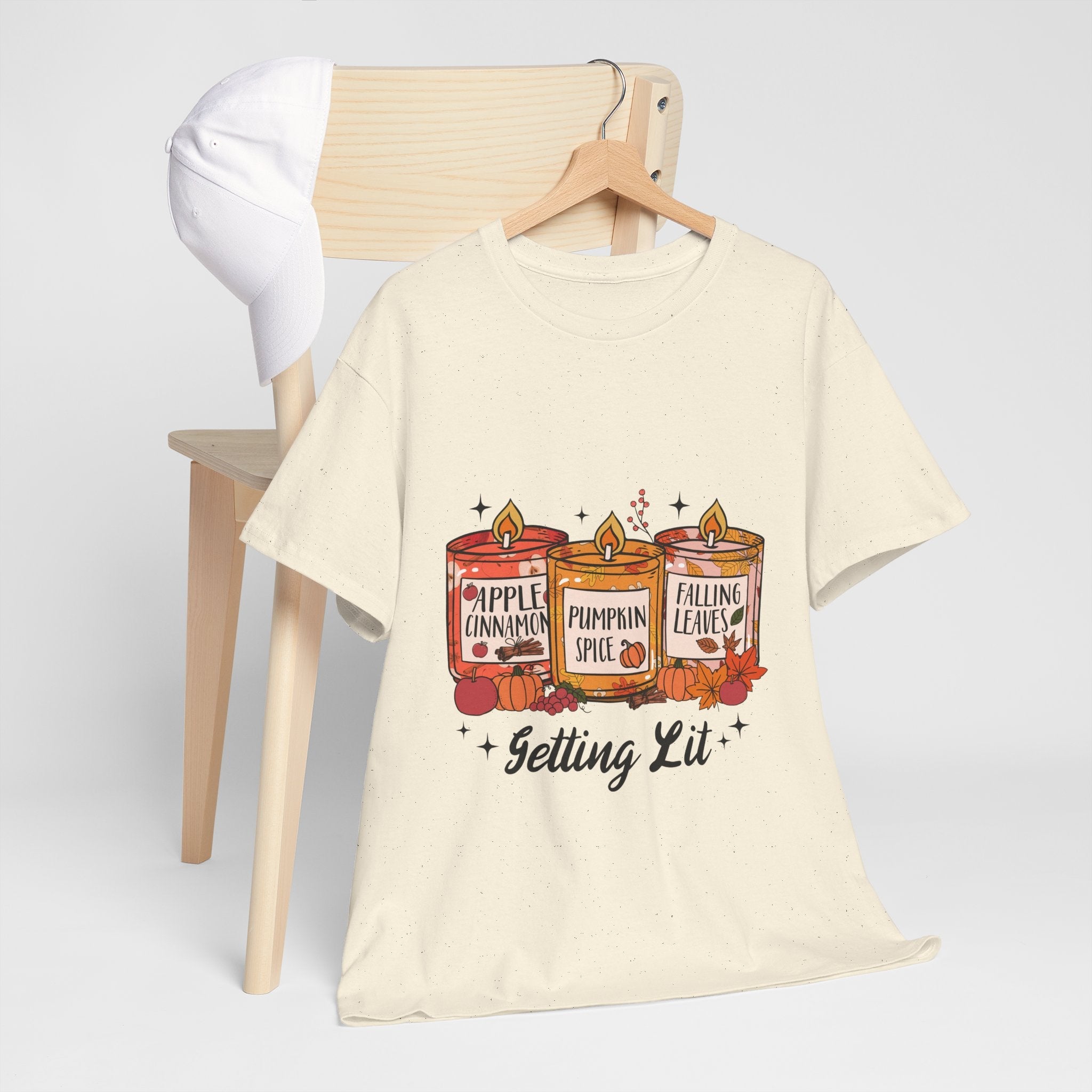 Fall Vibes Unisex 'Getting Lit' Seasonal T- Shirt Printify