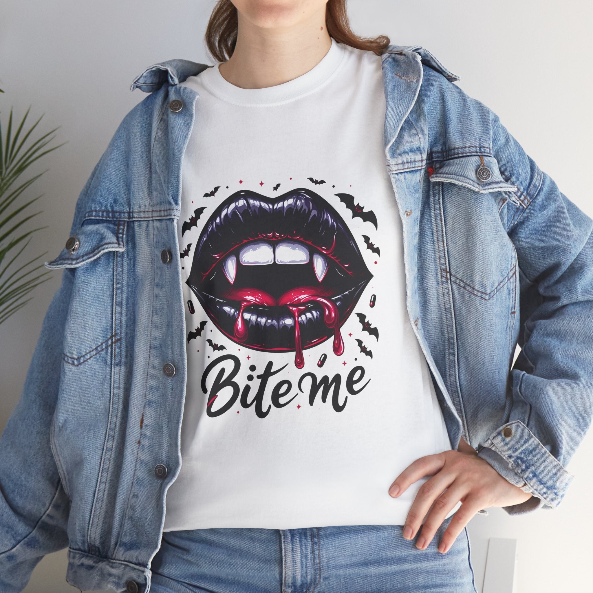 Bite Me Vampire Halloween T- Shirt Printify
