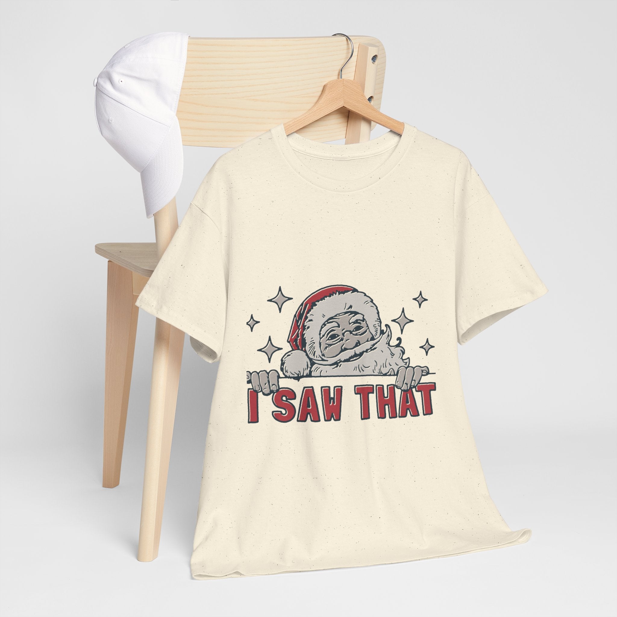 Santa's Watchful Unisex Christmas T-Shirt Printify