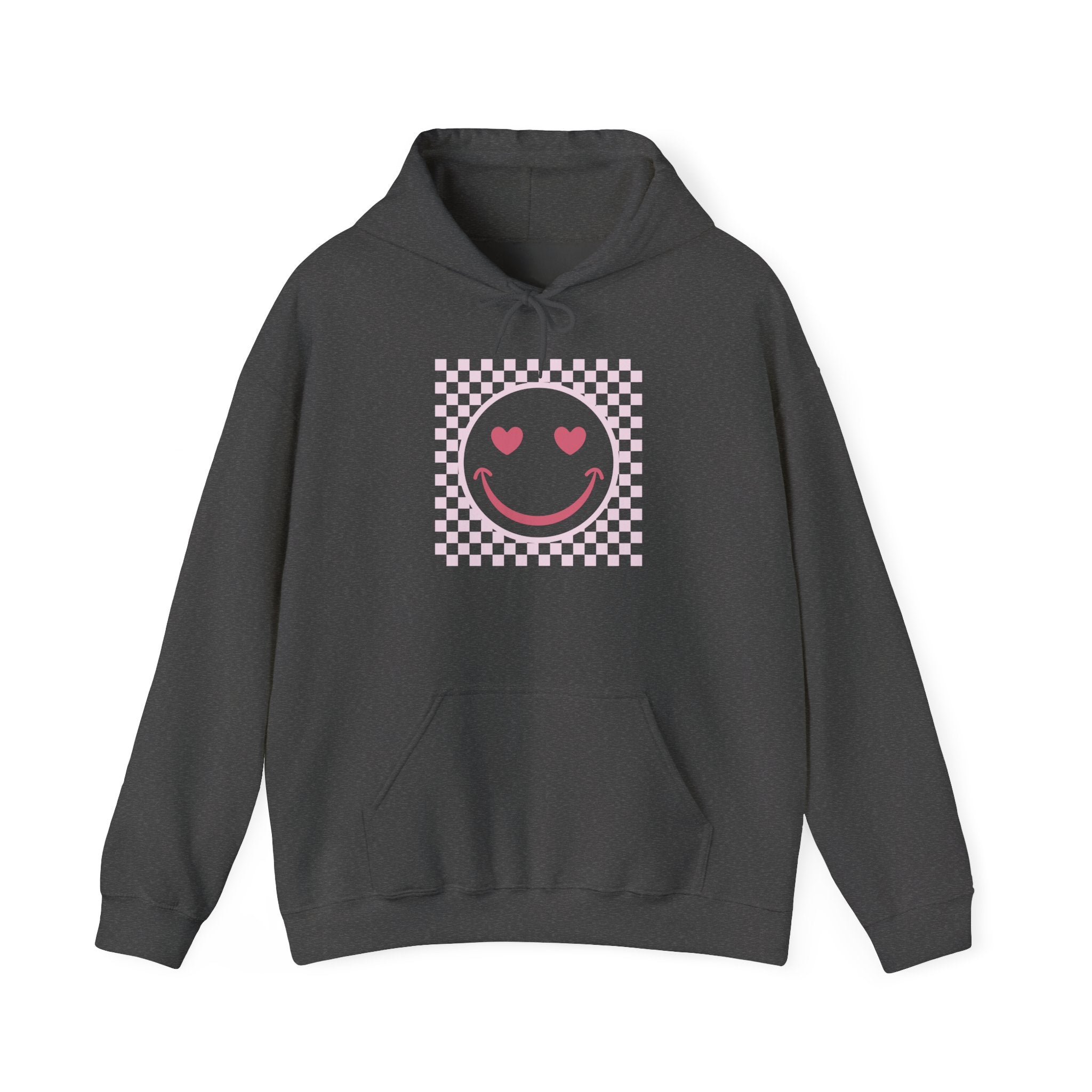 Checkerboard Heart Eyes Smiley Hoodie