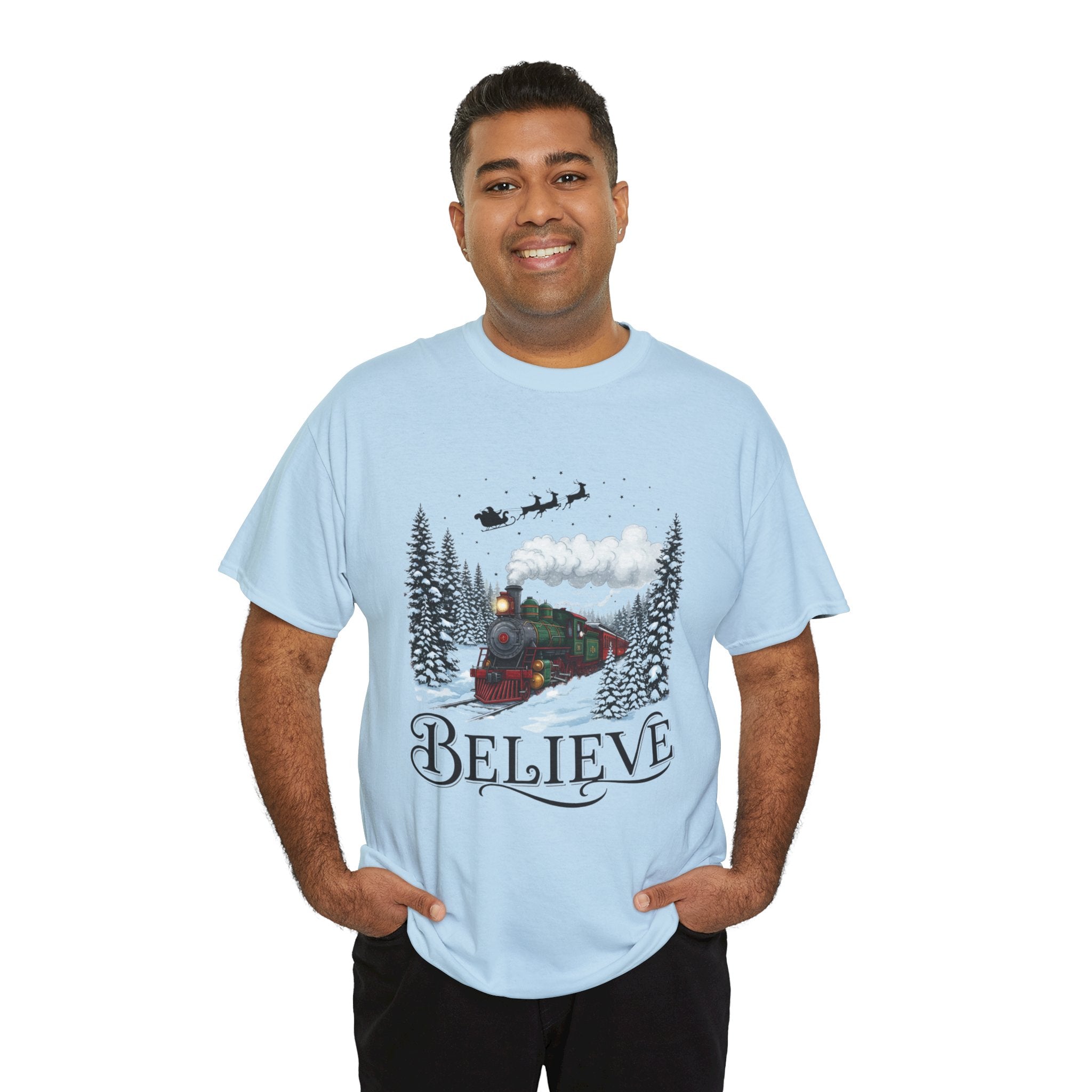 Christmas Train 'Believe' Unisex T- Shirt Printify