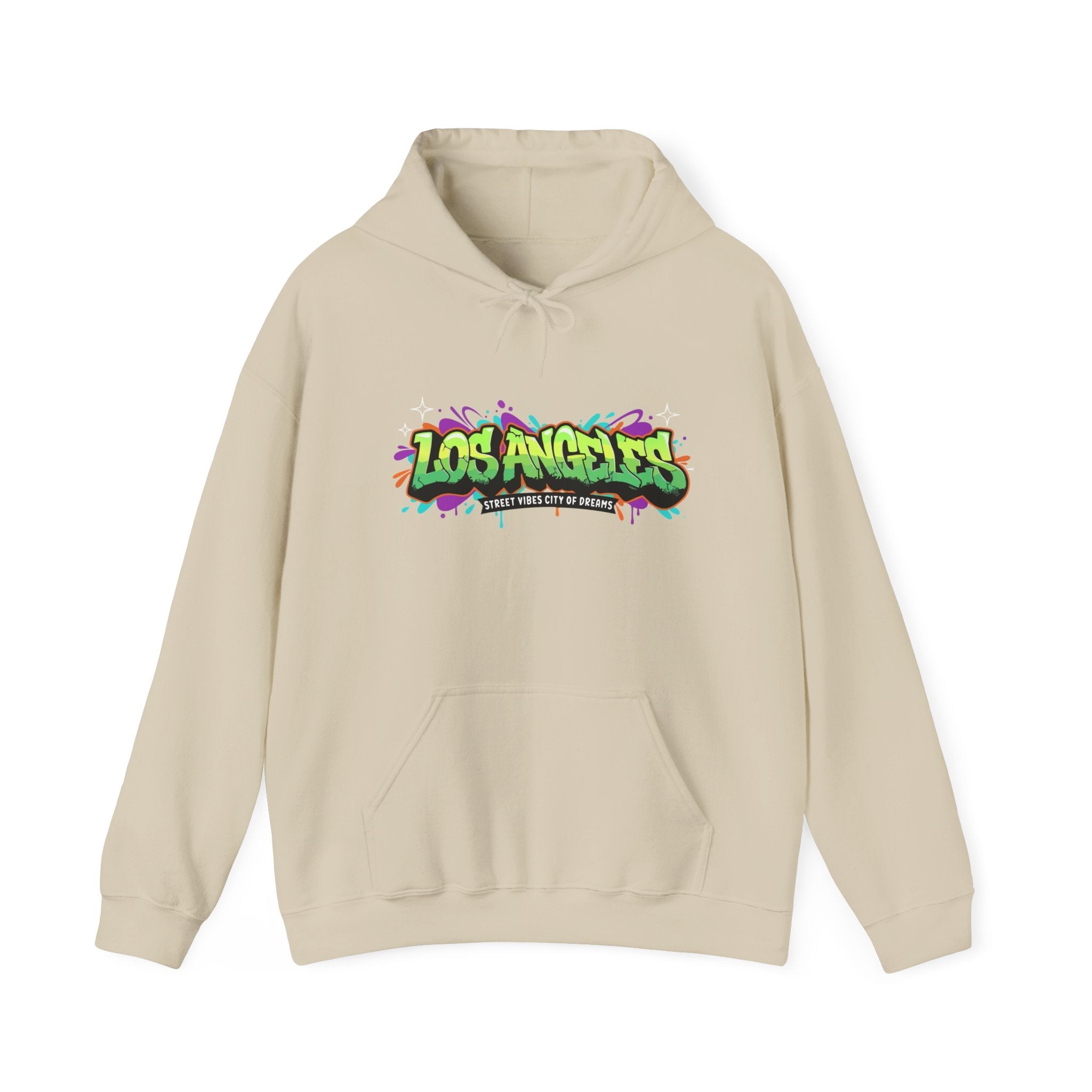 Neon Los Angeles Graffiti Hoodie Printify
