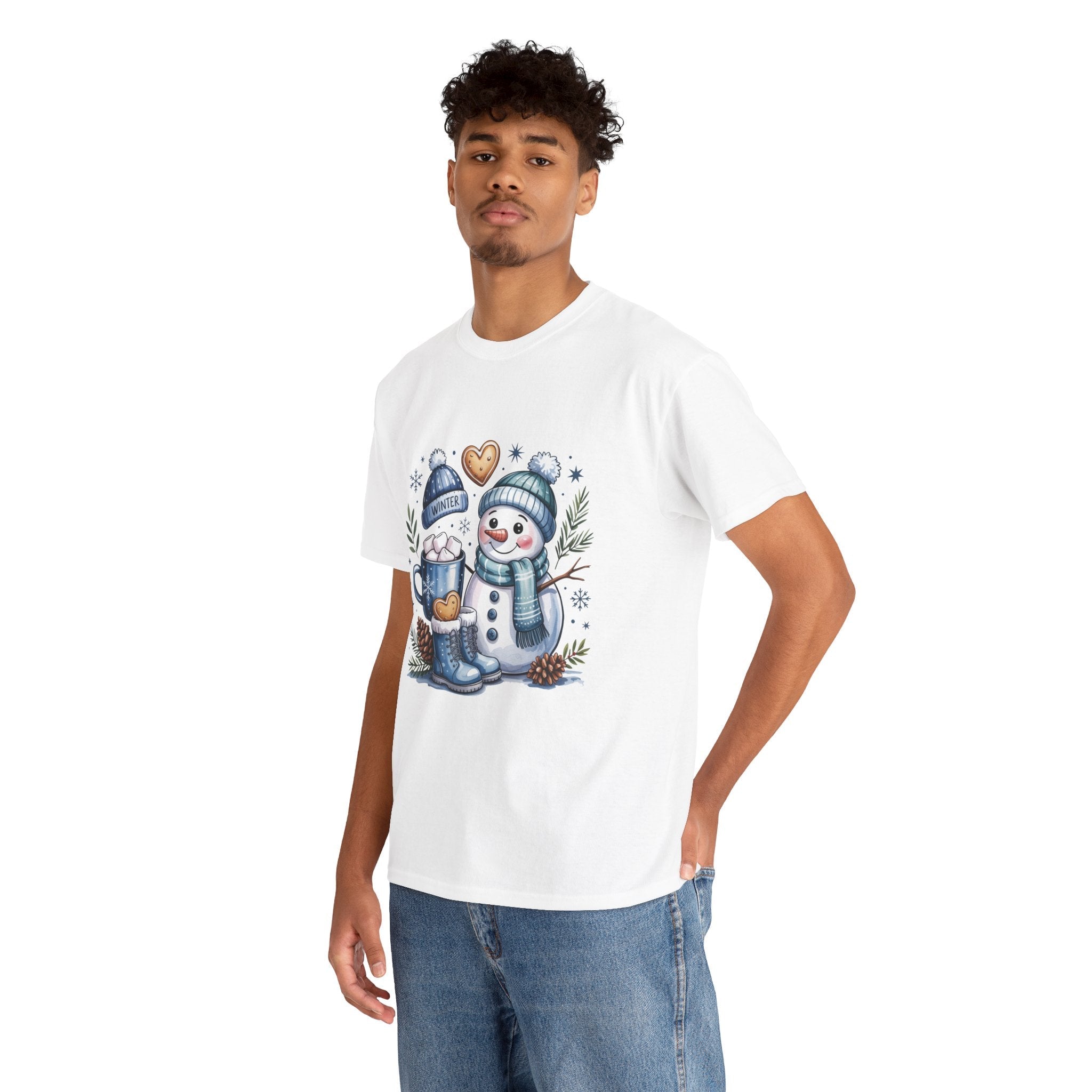 Winter Snowman Unisex Graphic T- Shirt Printify
