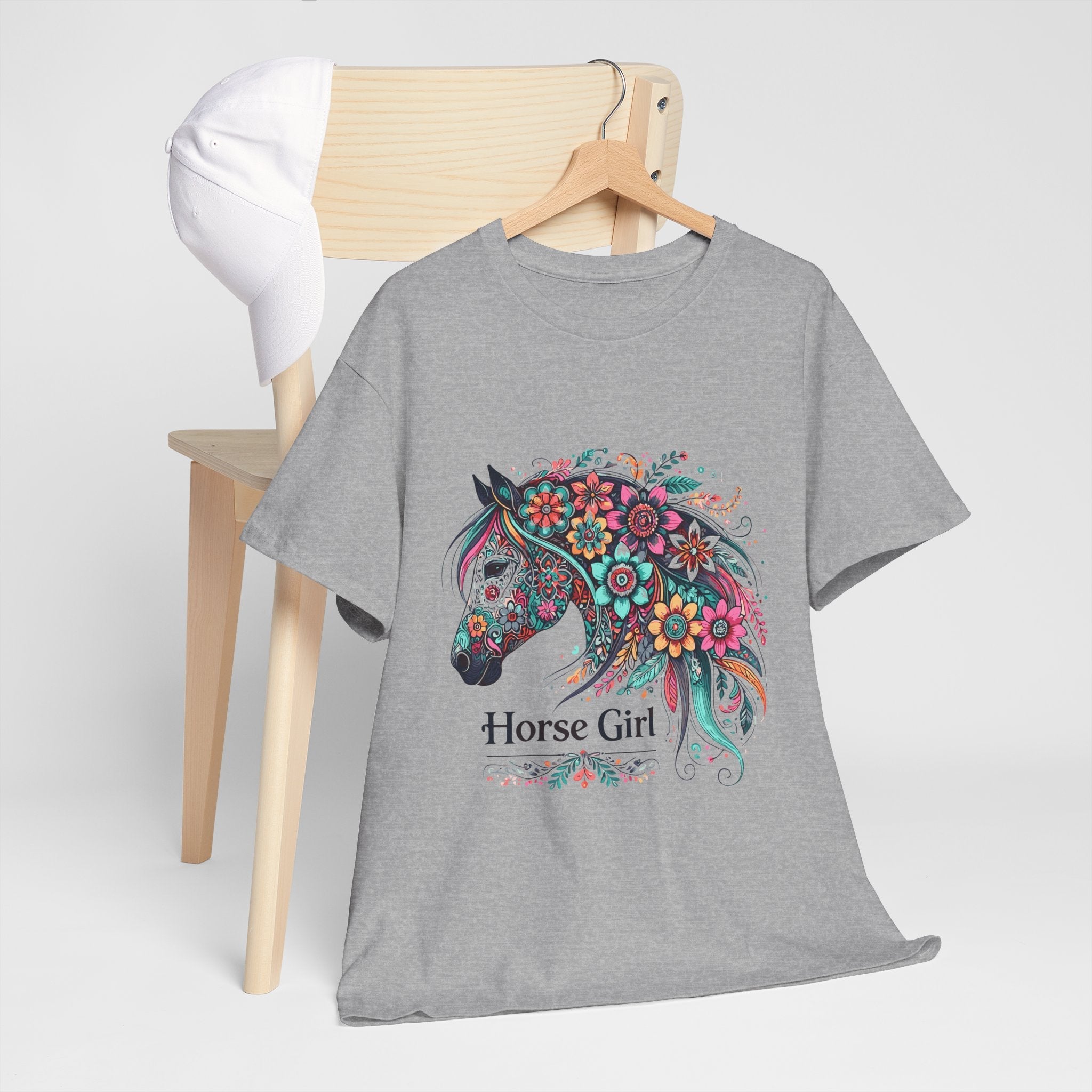 Floral Horse Lover Boho Style T-Shirt Printify