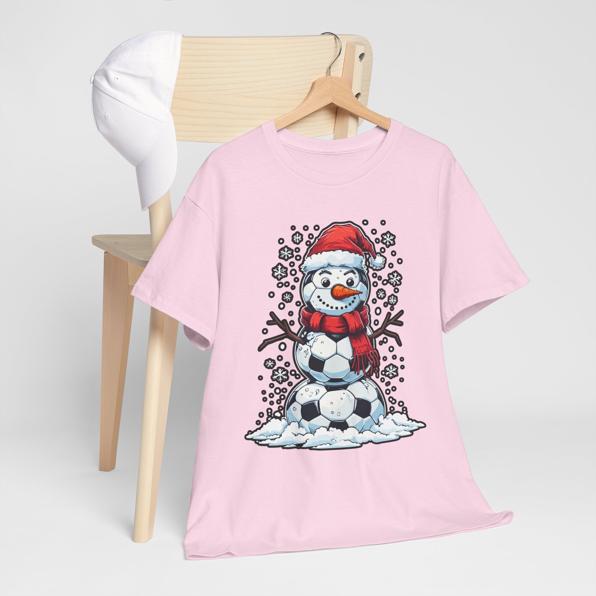Christmas Snowman Soccer T-Shirt Printify