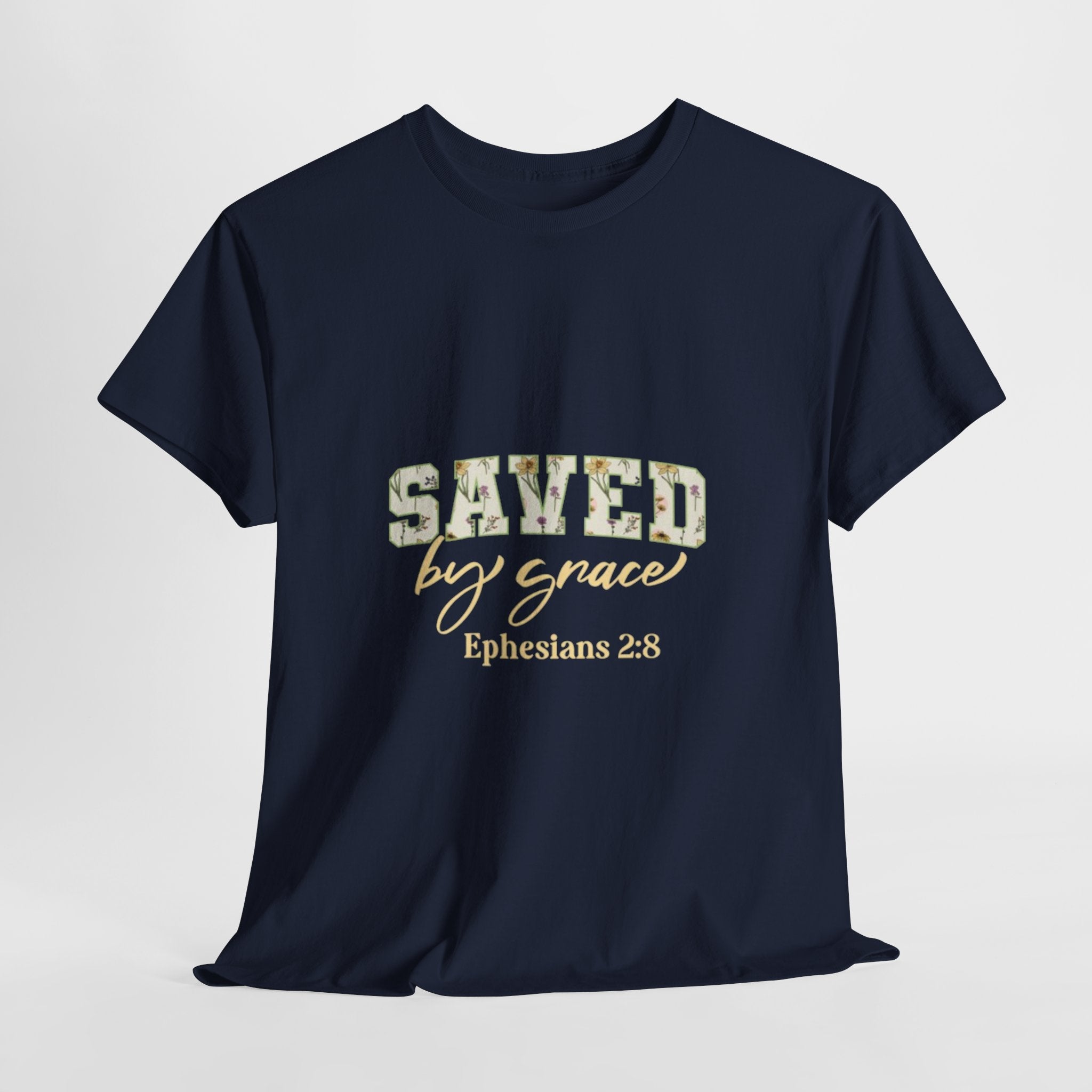 Christian Graphic  T-Shirt-  Saved by Grace Printify