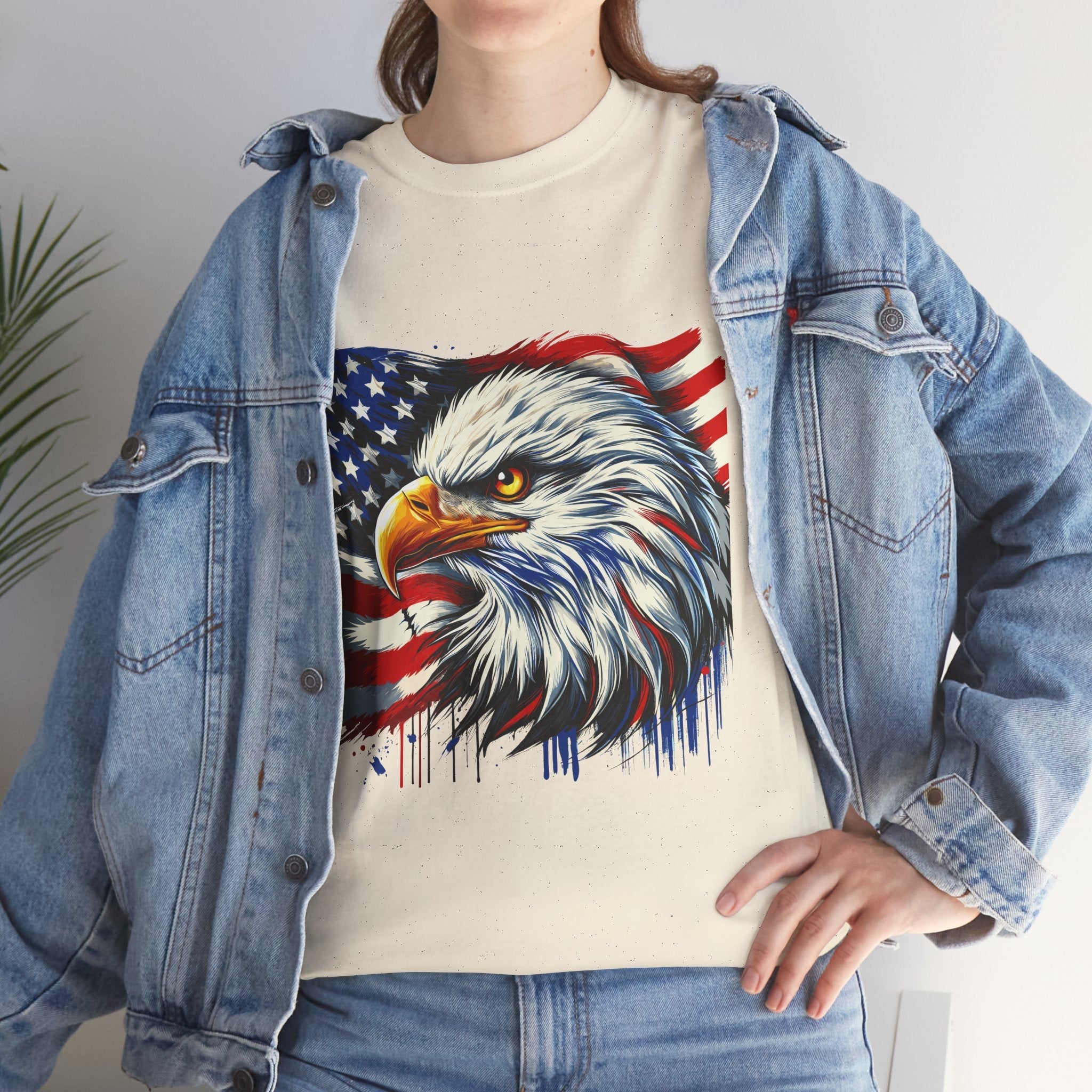 Bald Eagle American Flag T-Shirt Printify