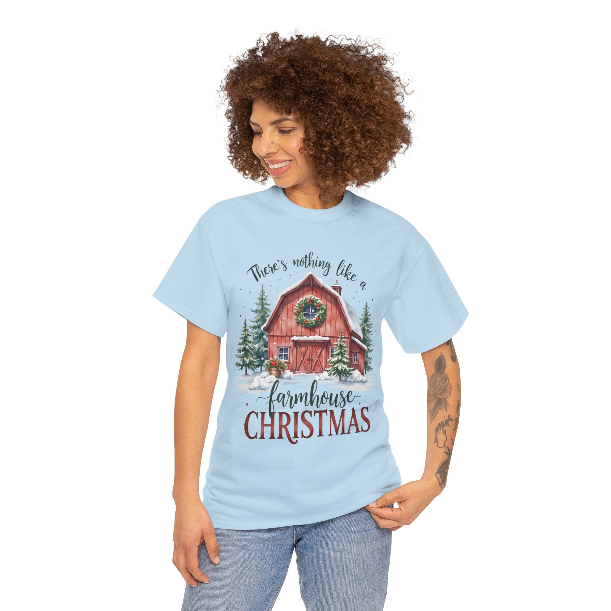 Farmhouse Christmas Graphic T- Shirt Printify