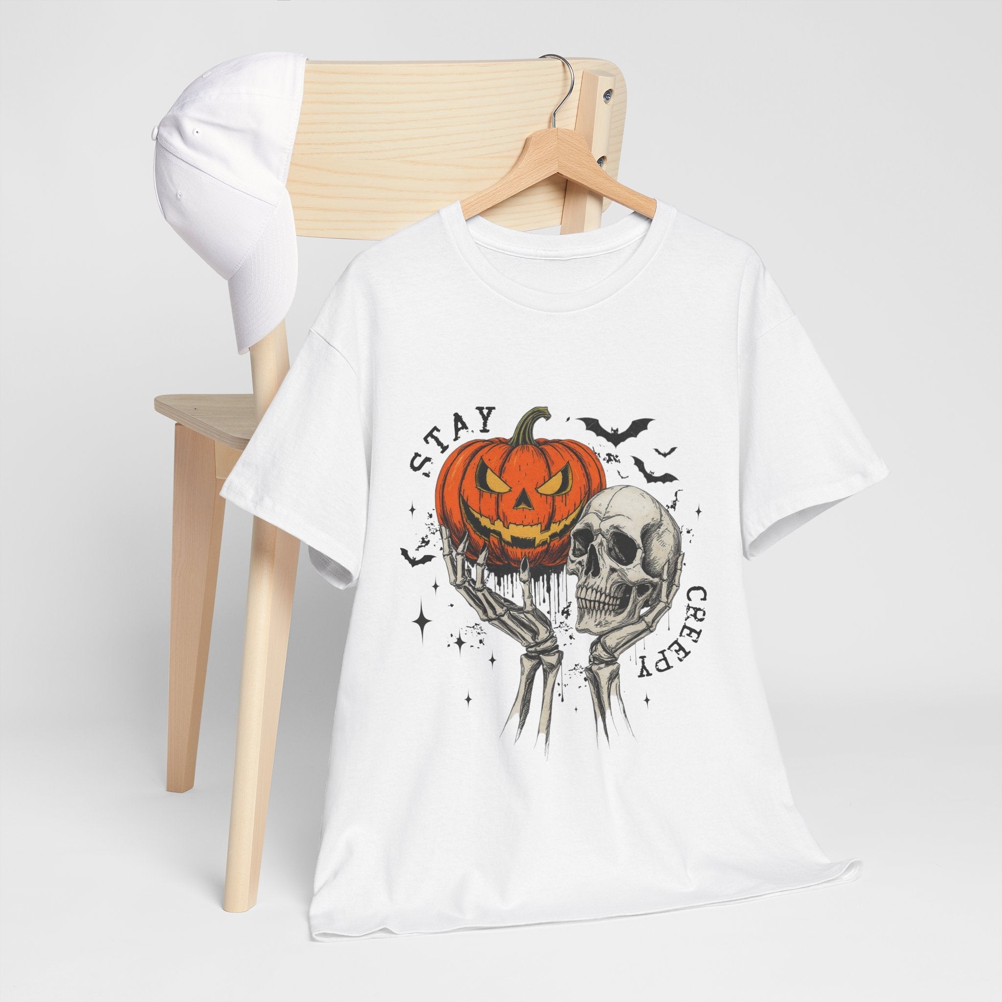 Halloween Skull  Stay Creepy Halloween T- Shirt Printify