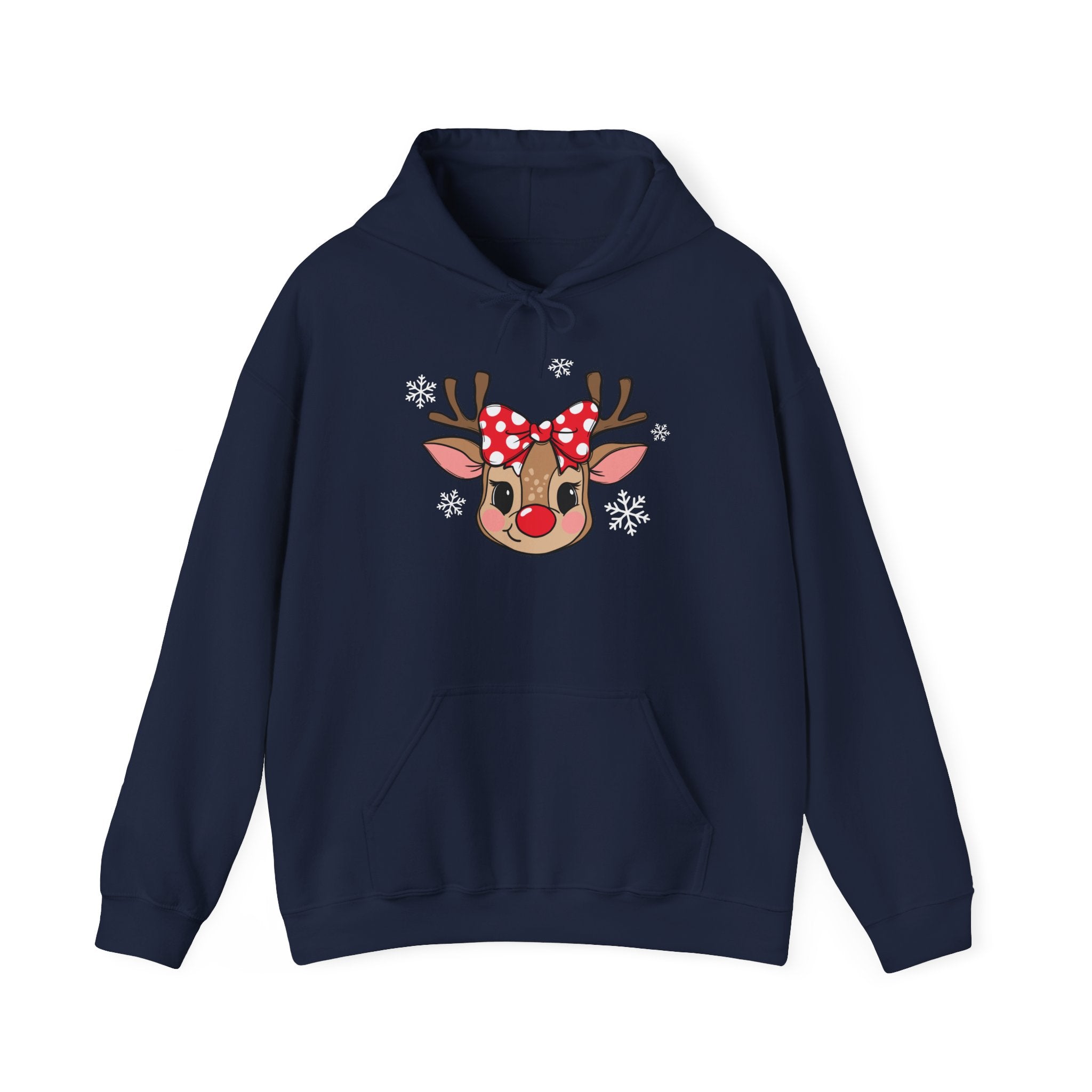 Cute Reindeer Face Hoodie Printify