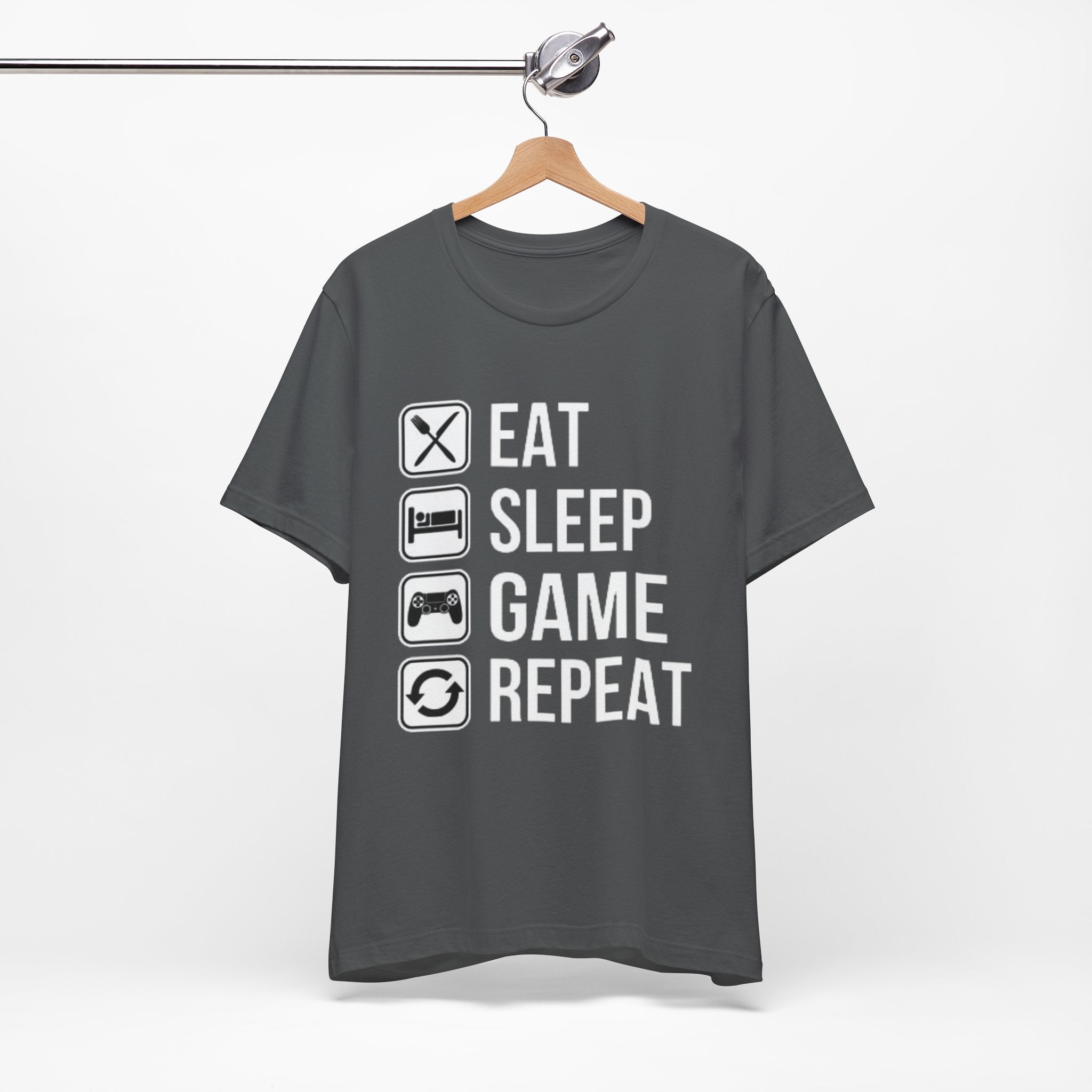 Eat, Sleep, Game, Repeat, Gaming Lifestyle T-Shirt Printify