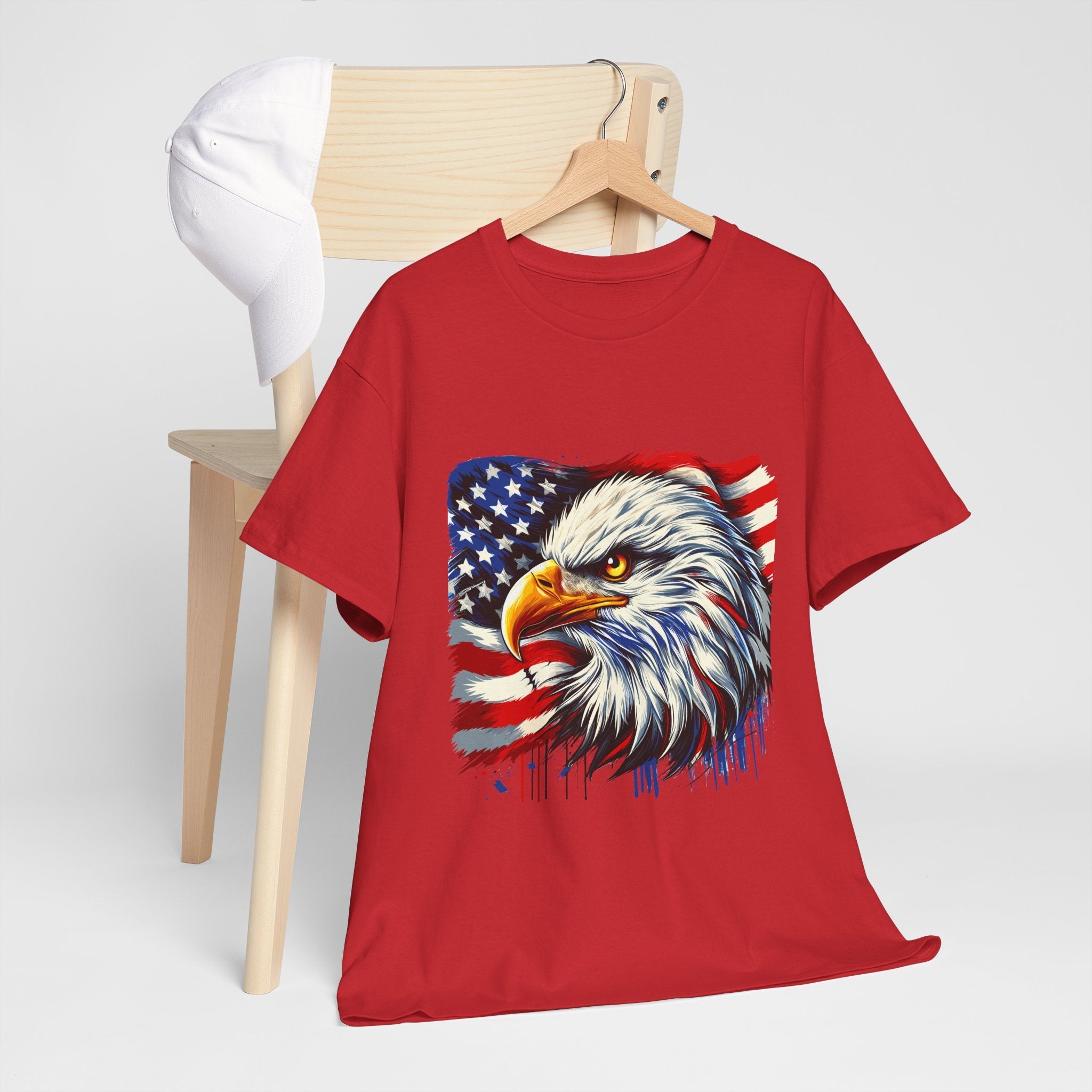 Bald Eagle American Flag T-Shirt Printify