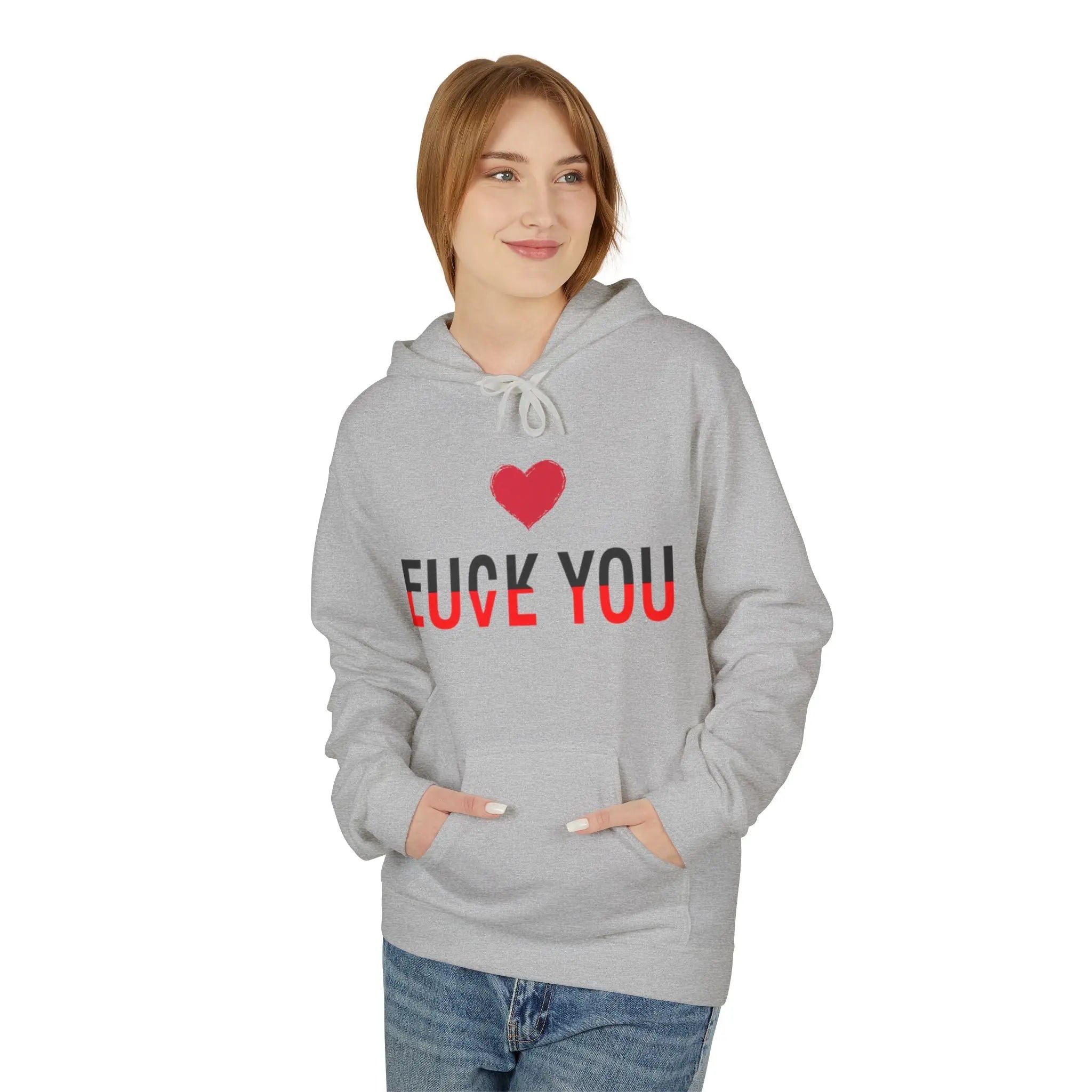 Love You Fuck You Unisex Softstyle Hoodie Printify