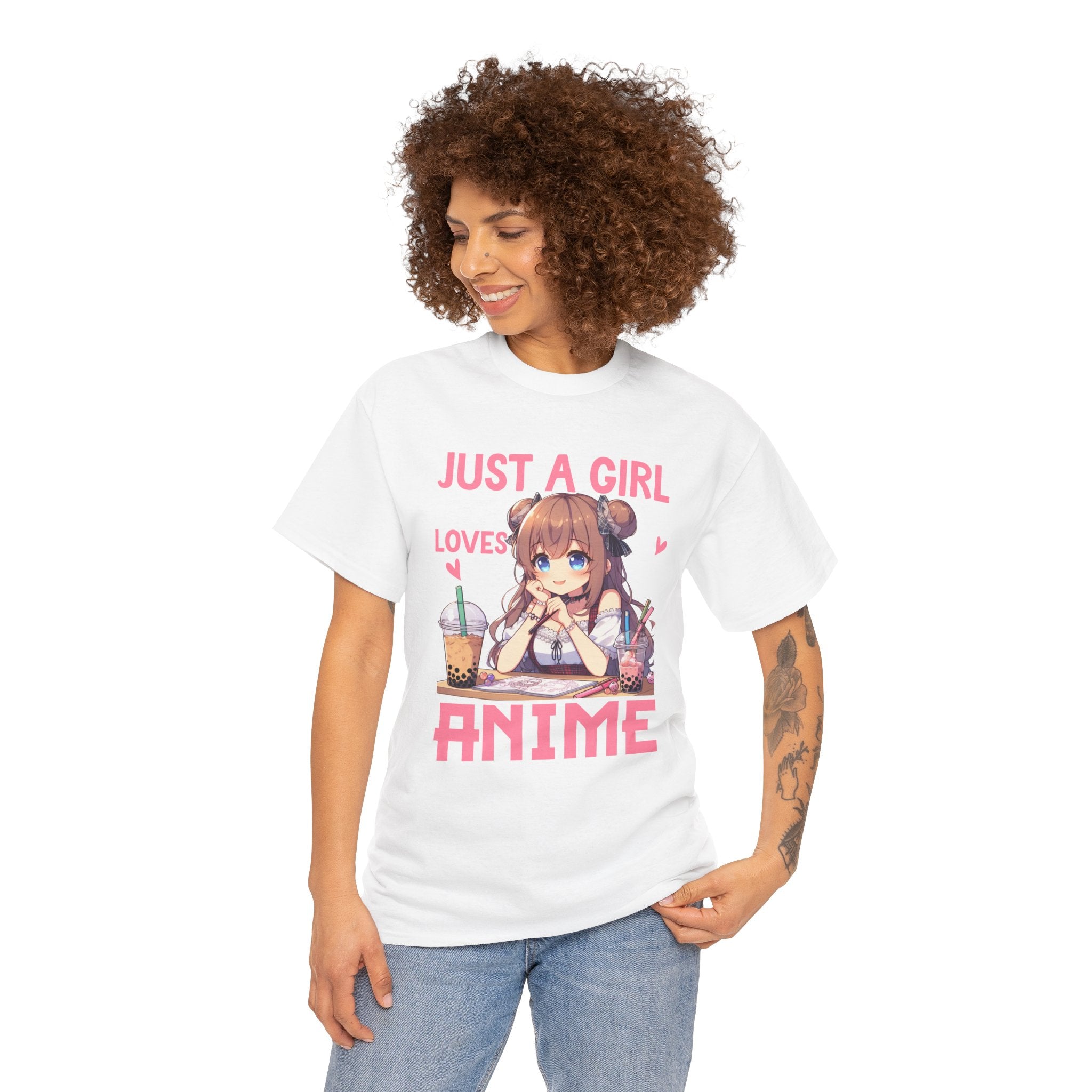 Anime Graphic T- Shirt , Just a Girl Loves Anime Printify