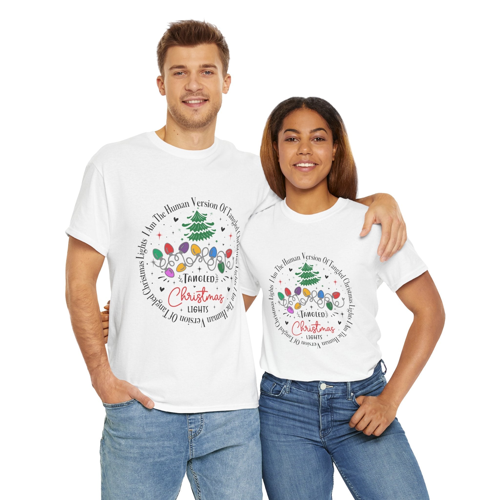Funny Christmas Lights Design T-shirt Printify