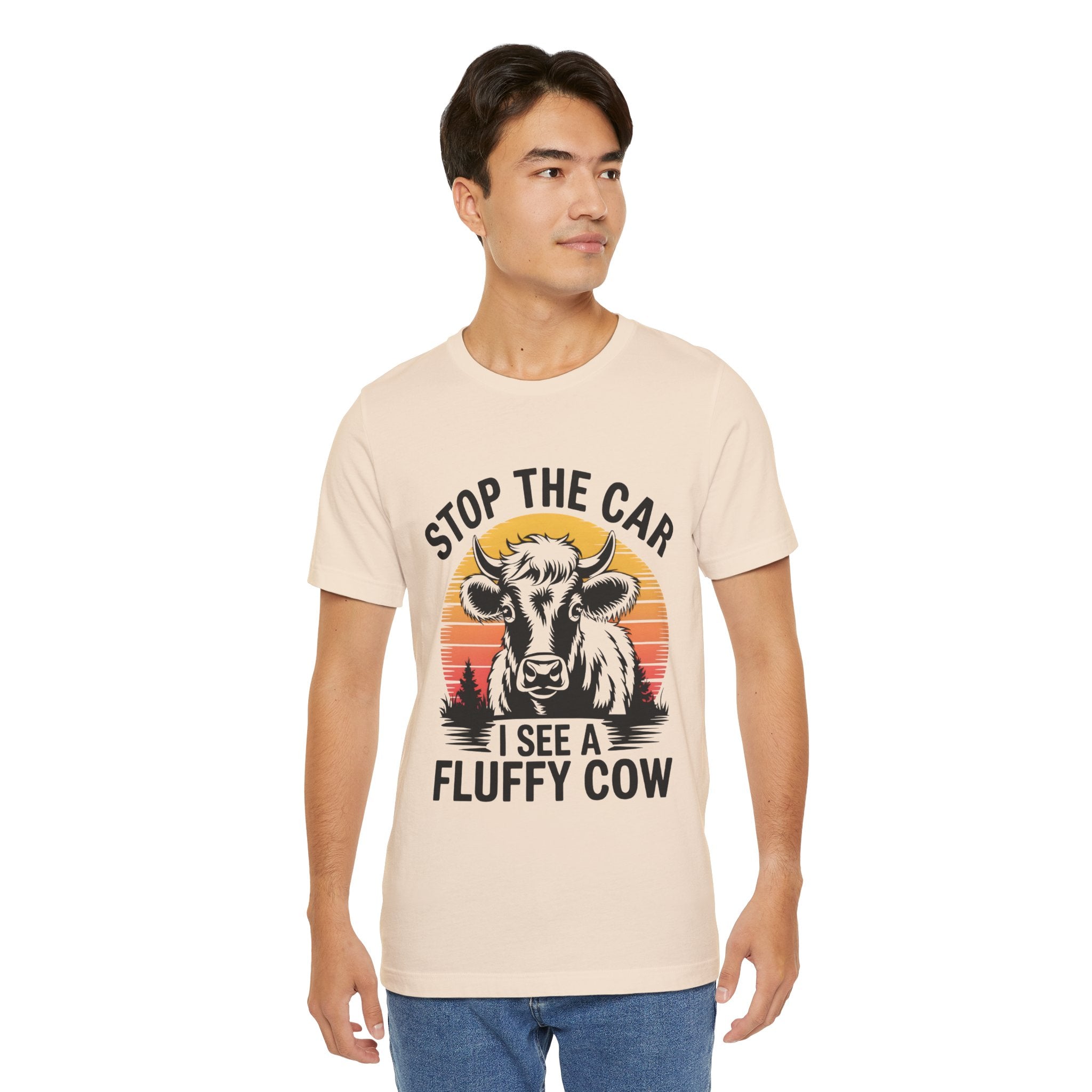 Stop The Car I See a Fluffy Cow Graphic T-shirt Printify